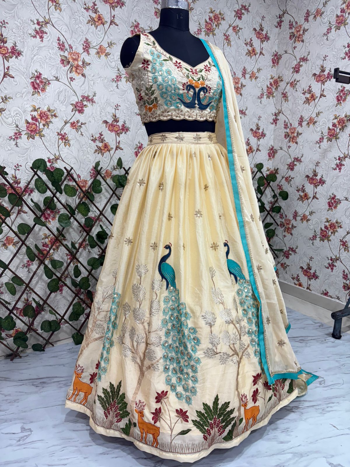 Designer Lehenga Choli With Beautiful Multi Thread Embroidery