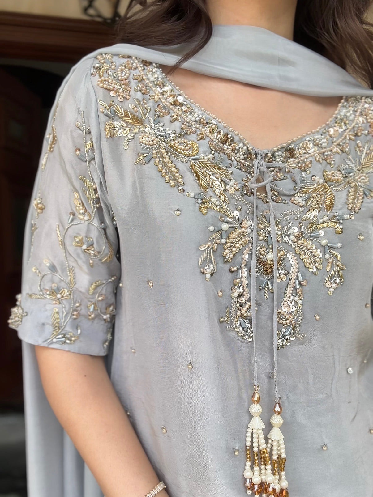 Designer Party Wear Look Top-Plazzo With Dupatta