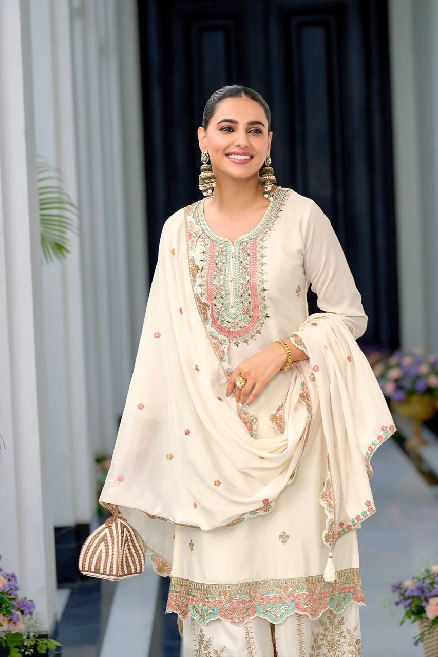 Designer Party Wear Look Fancy Top-Dupatta And Sharara