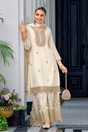 Designer Party Wear Look Fancy Top-Dupatta And Sharara