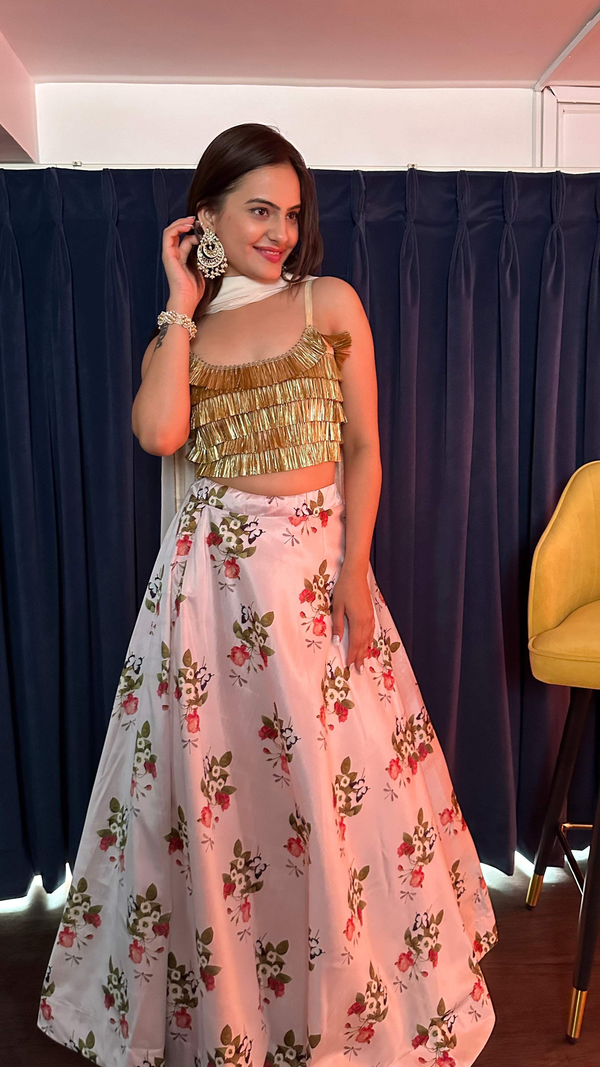 Party Wear Lehenga Choli With Digital Print