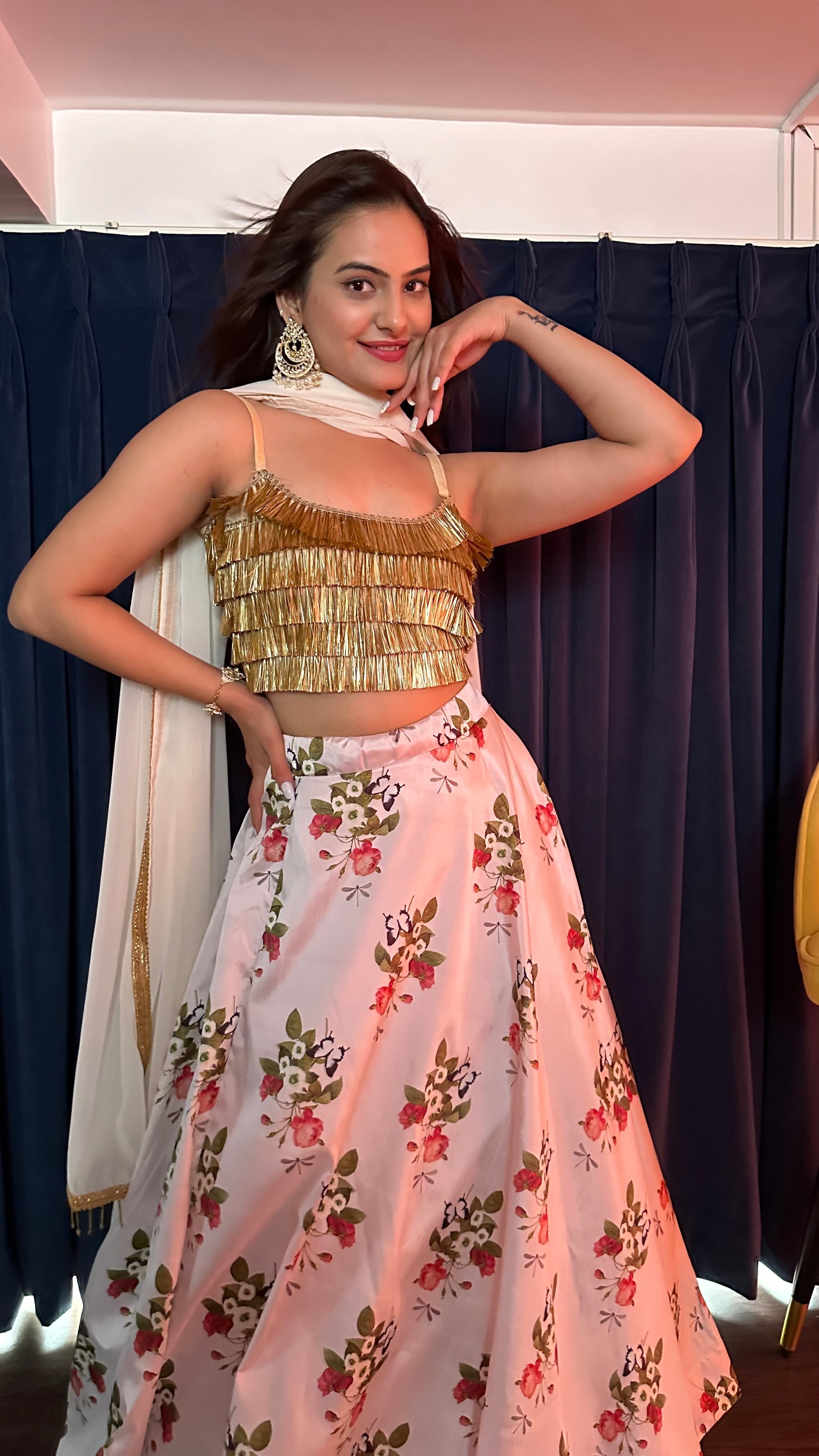 Party Wear Lehenga Choli With Digital Print