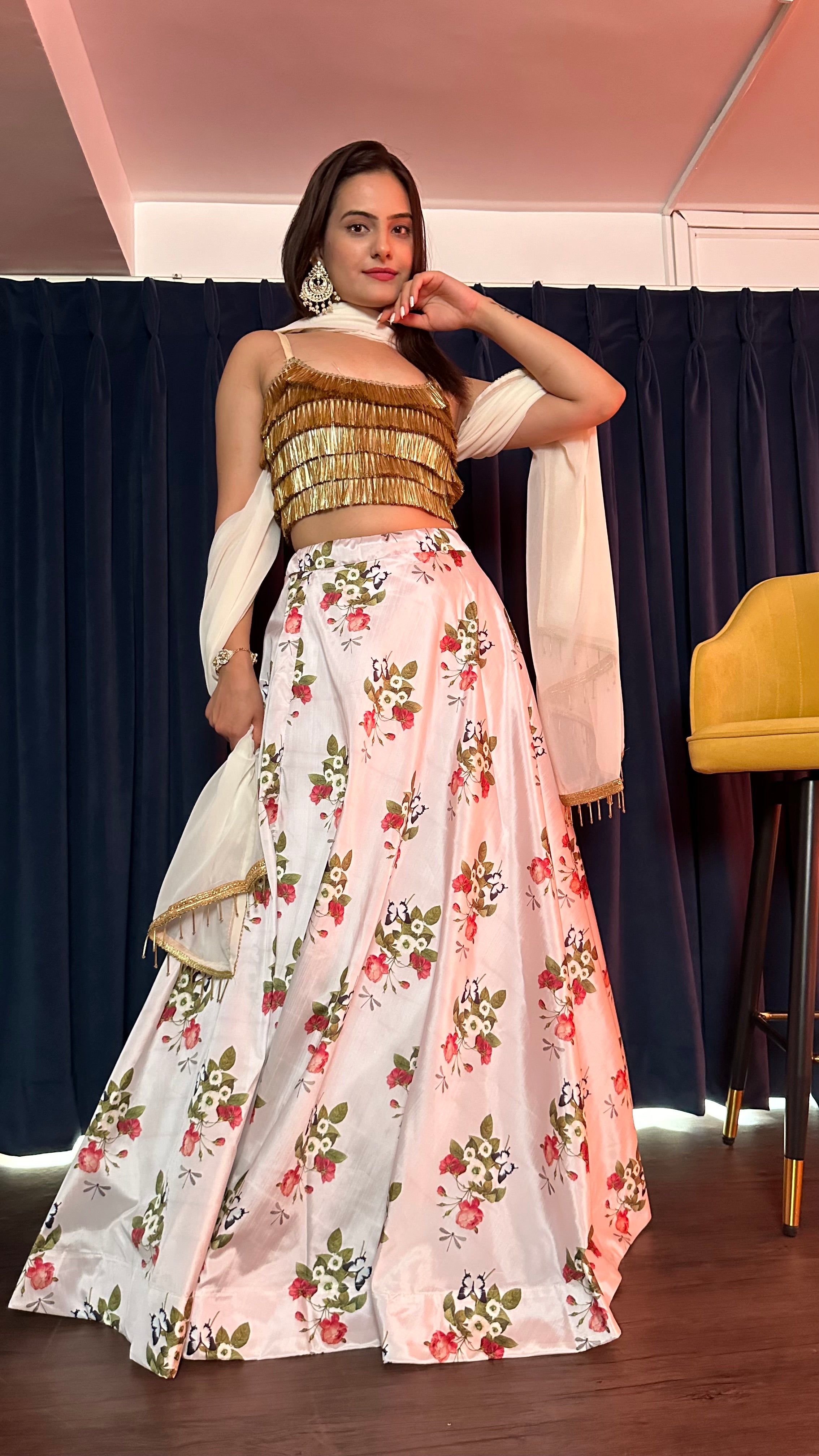 Party Wear Lehenga Choli With Digital Print