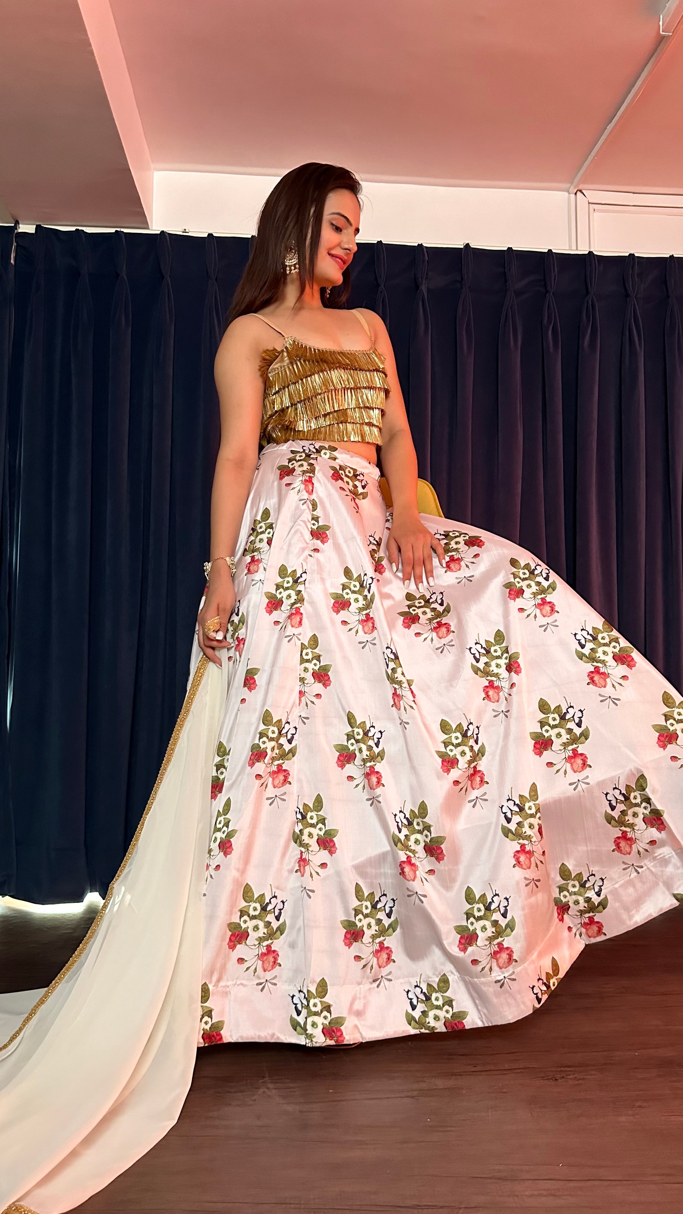 Party Wear Lehenga Choli With Digital Print