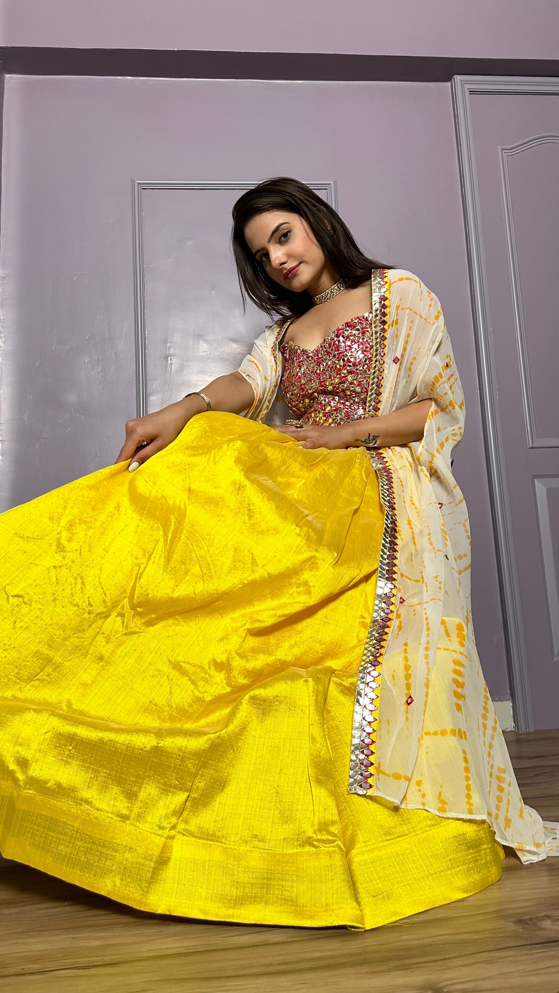 Stylish Party Wear Indo Western Lehenga Set With Koti