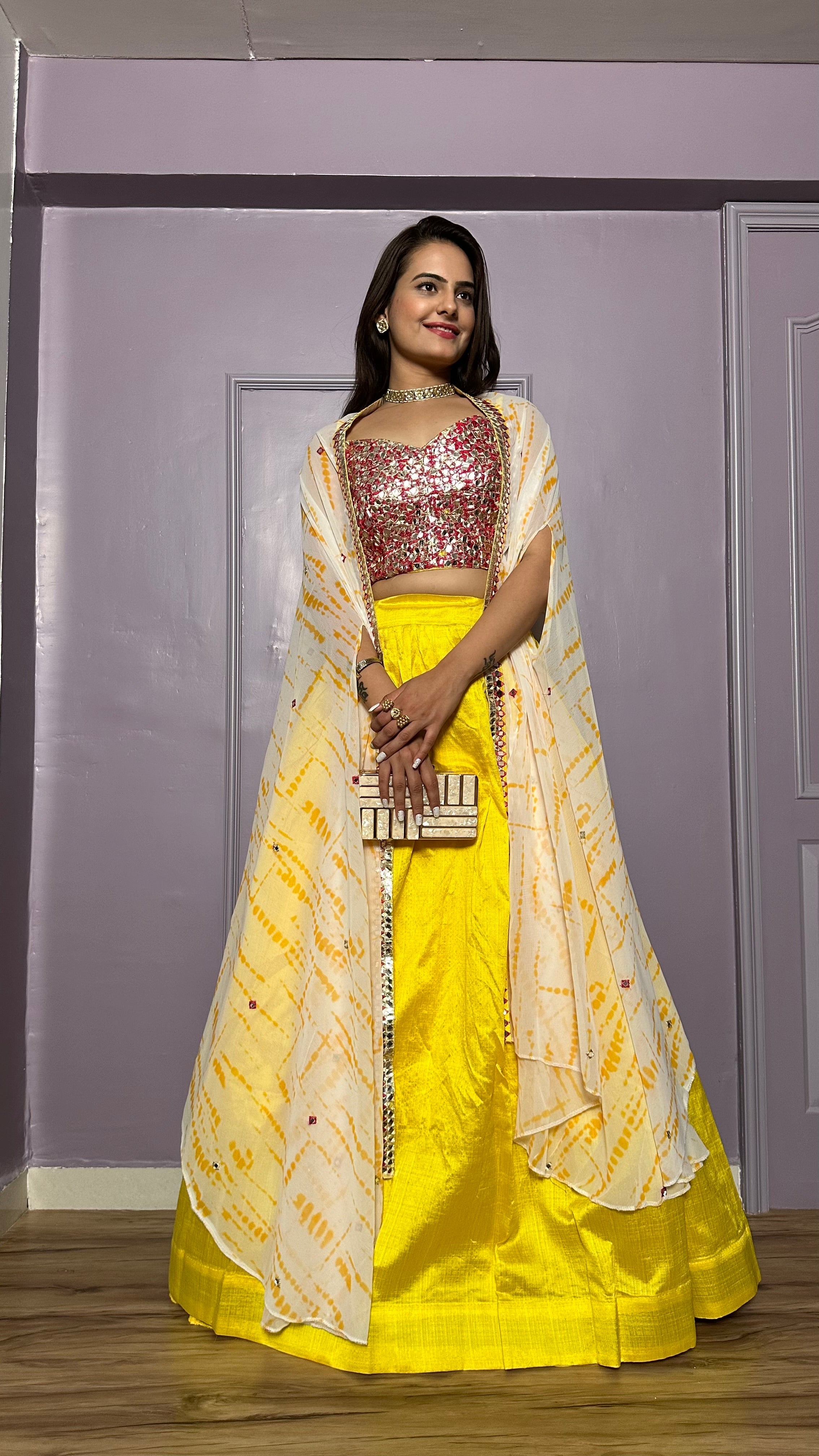 Stylish Party Wear Indo Western Lehenga Set With Koti