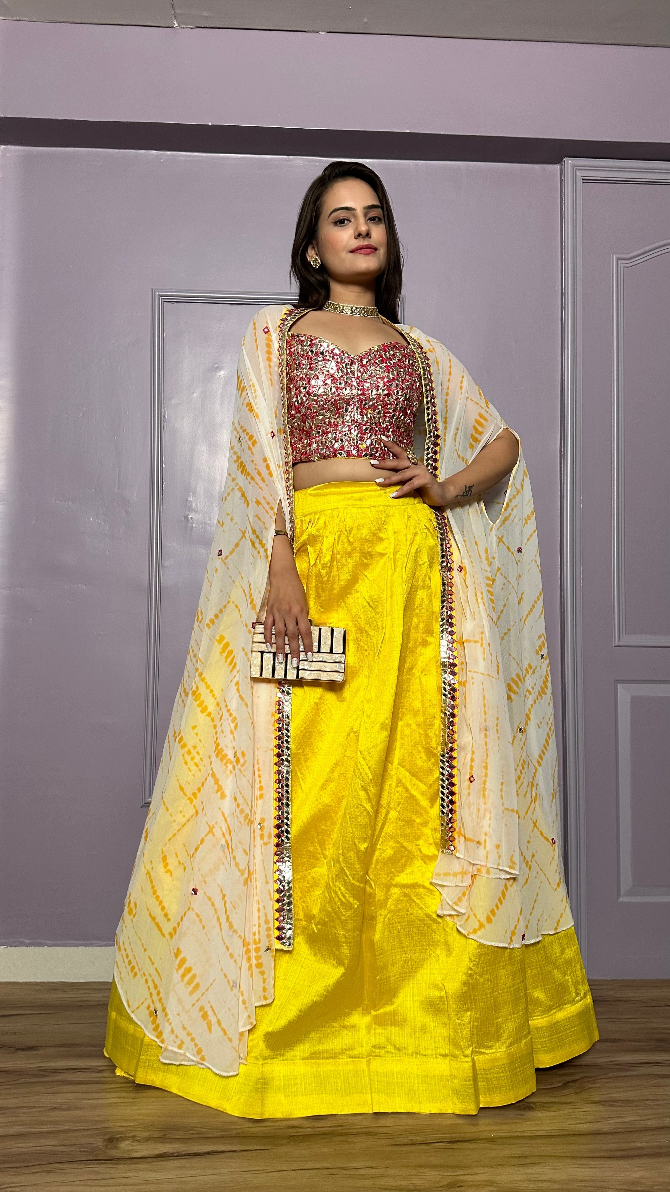 Stylish Party Wear Indo Western Lehenga Set With Koti
