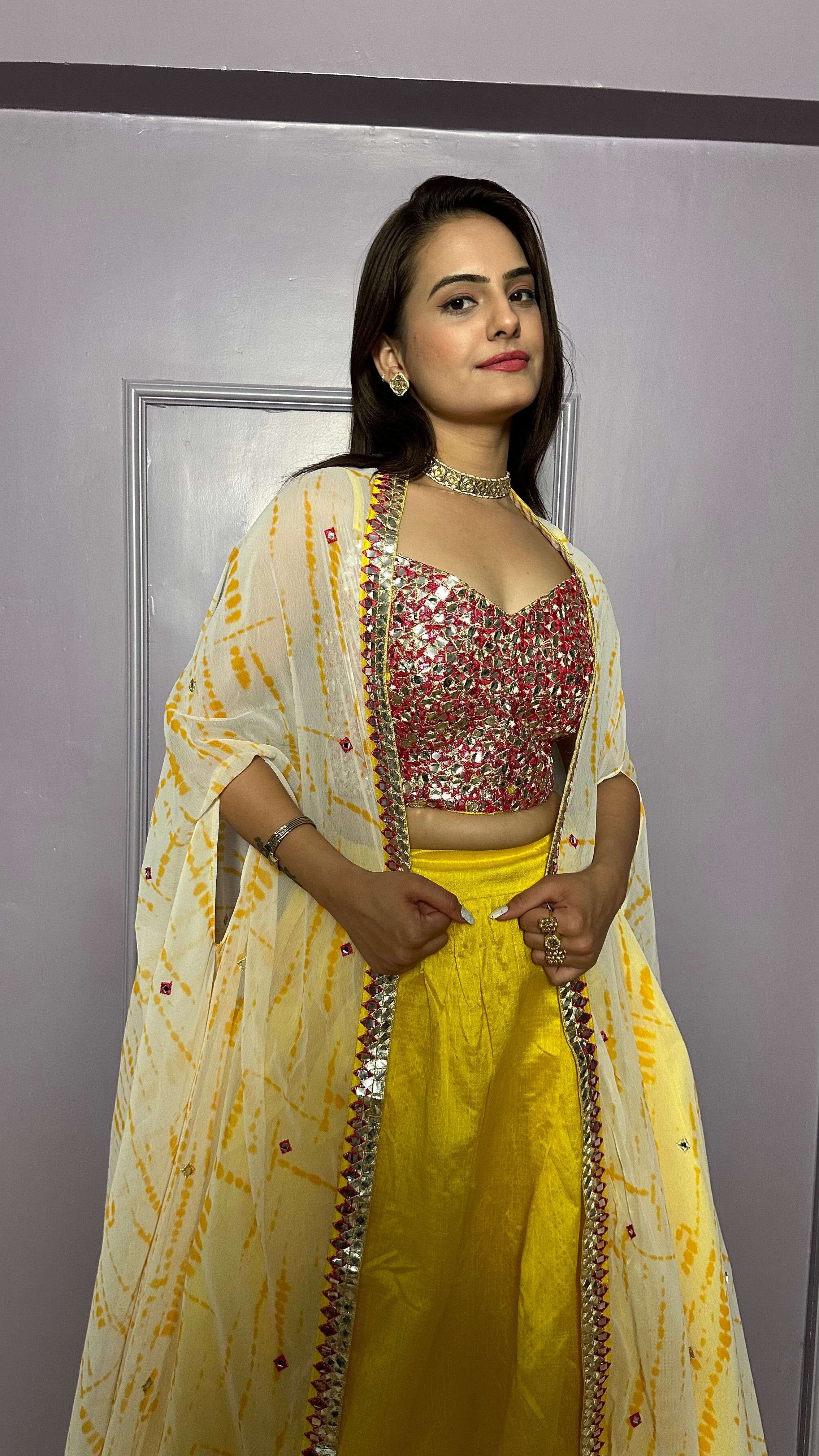 Stylish Party Wear Indo Western Lehenga Set With Koti