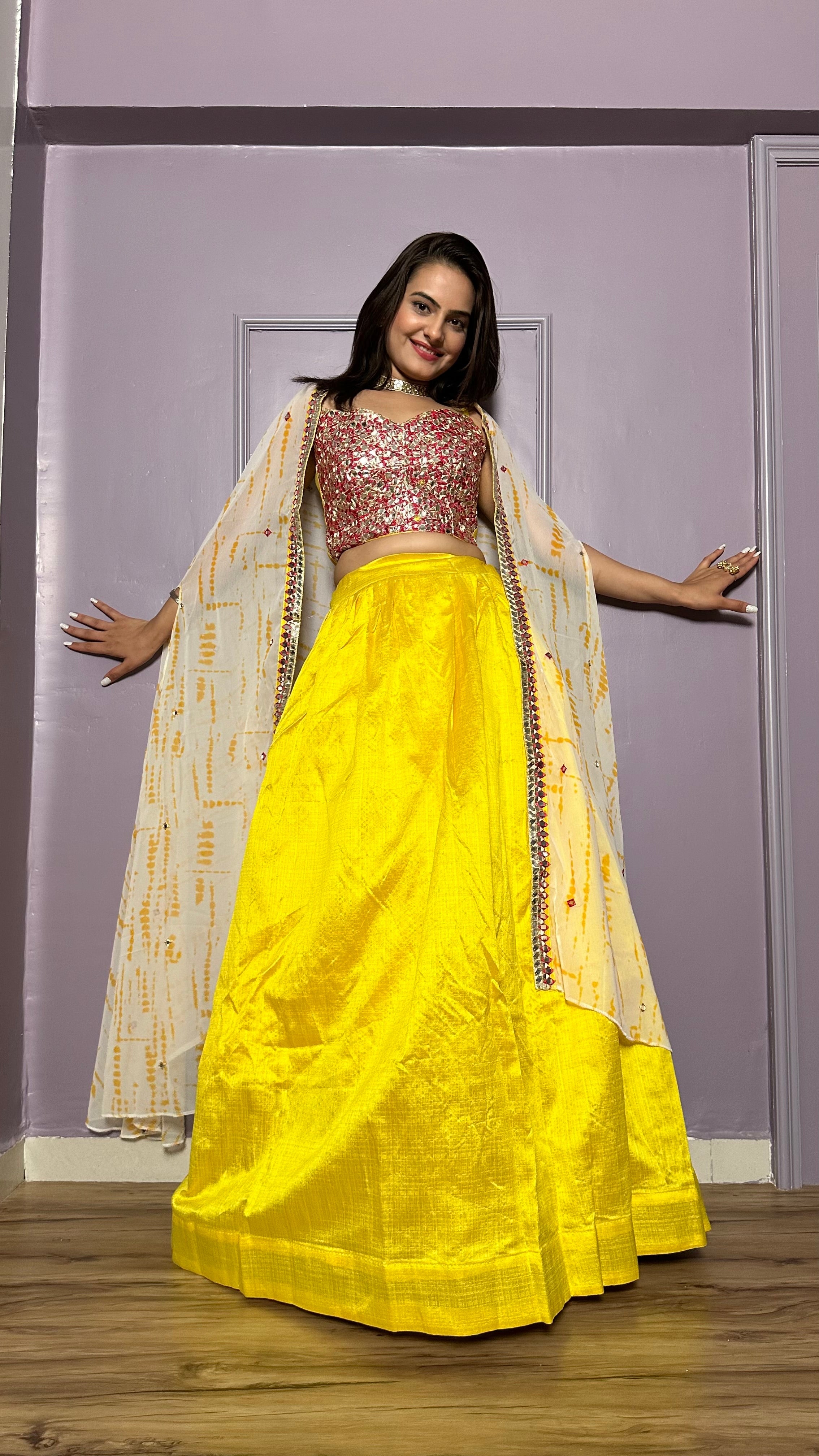 Stylish Party Wear Indo Western Lehenga Set With Koti