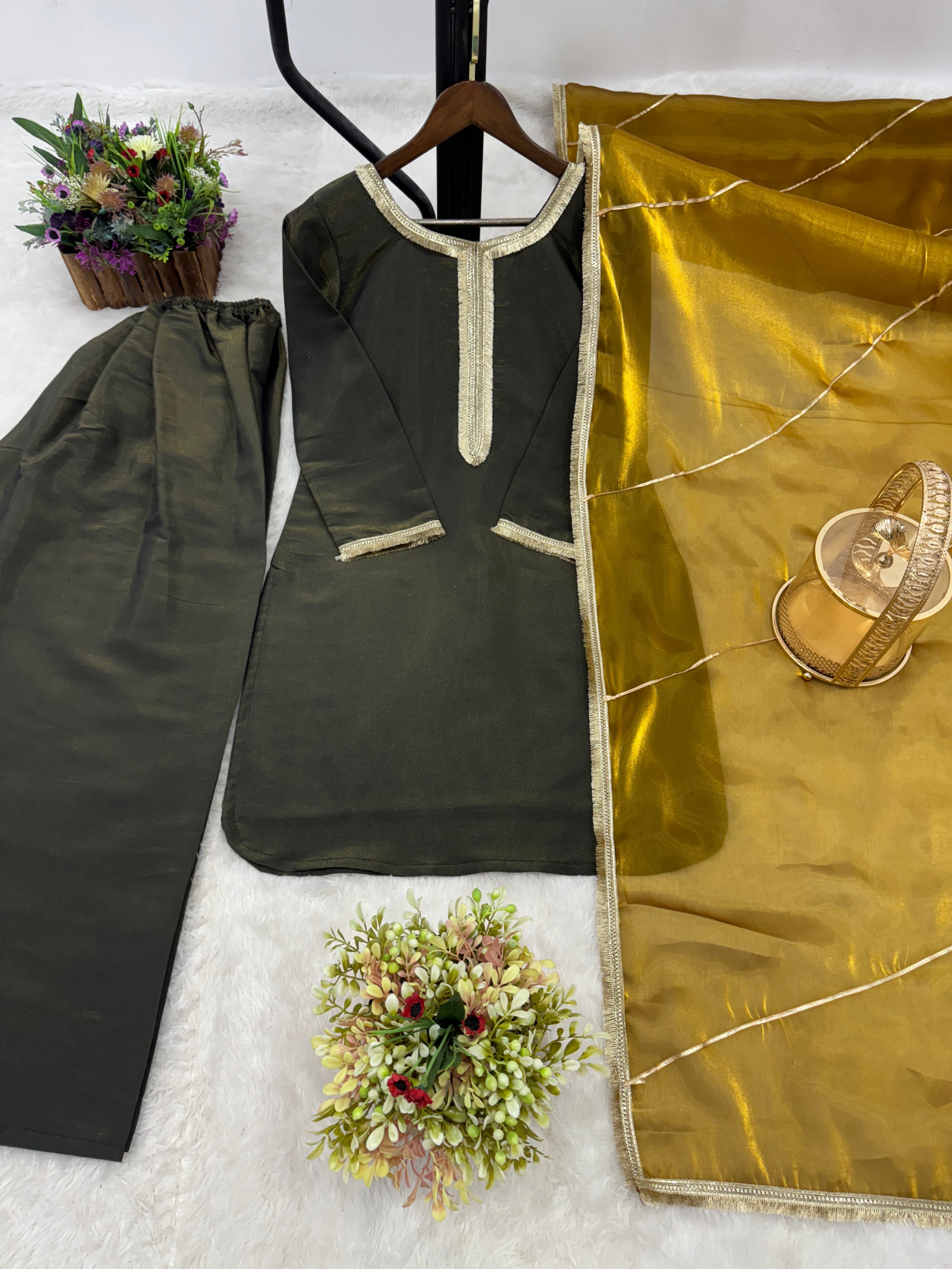 Party Wear Beautiful Top And Bottom With Dupatta