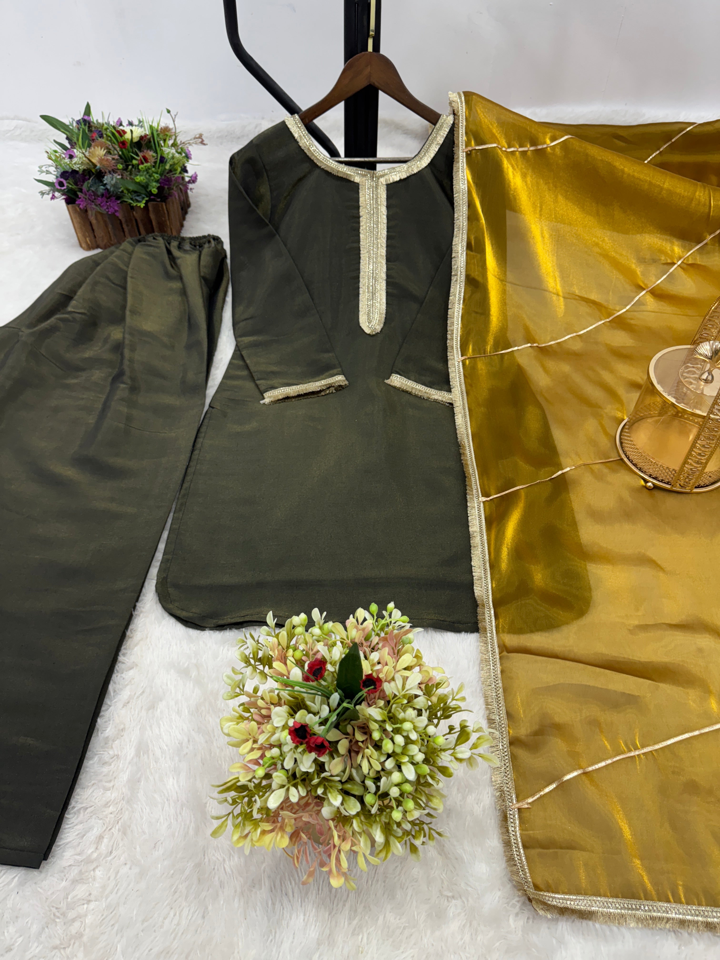 Party Wear Beautiful Top And Bottom With Dupatta