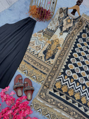 Designer Party Wear Silk Top Plazzo & Dupatta Set