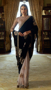 Party Wear Beautiful Saree With Sequence & Thread Work