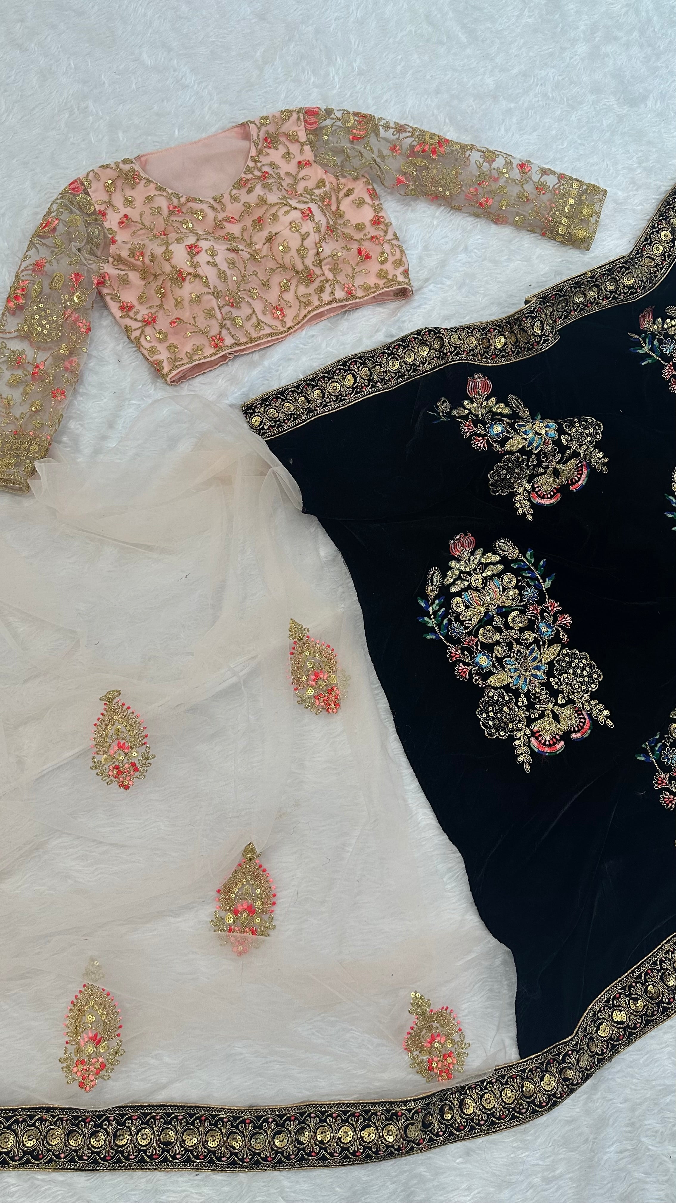 Party Wear Beautiful Saree With Sequence & Thread Work