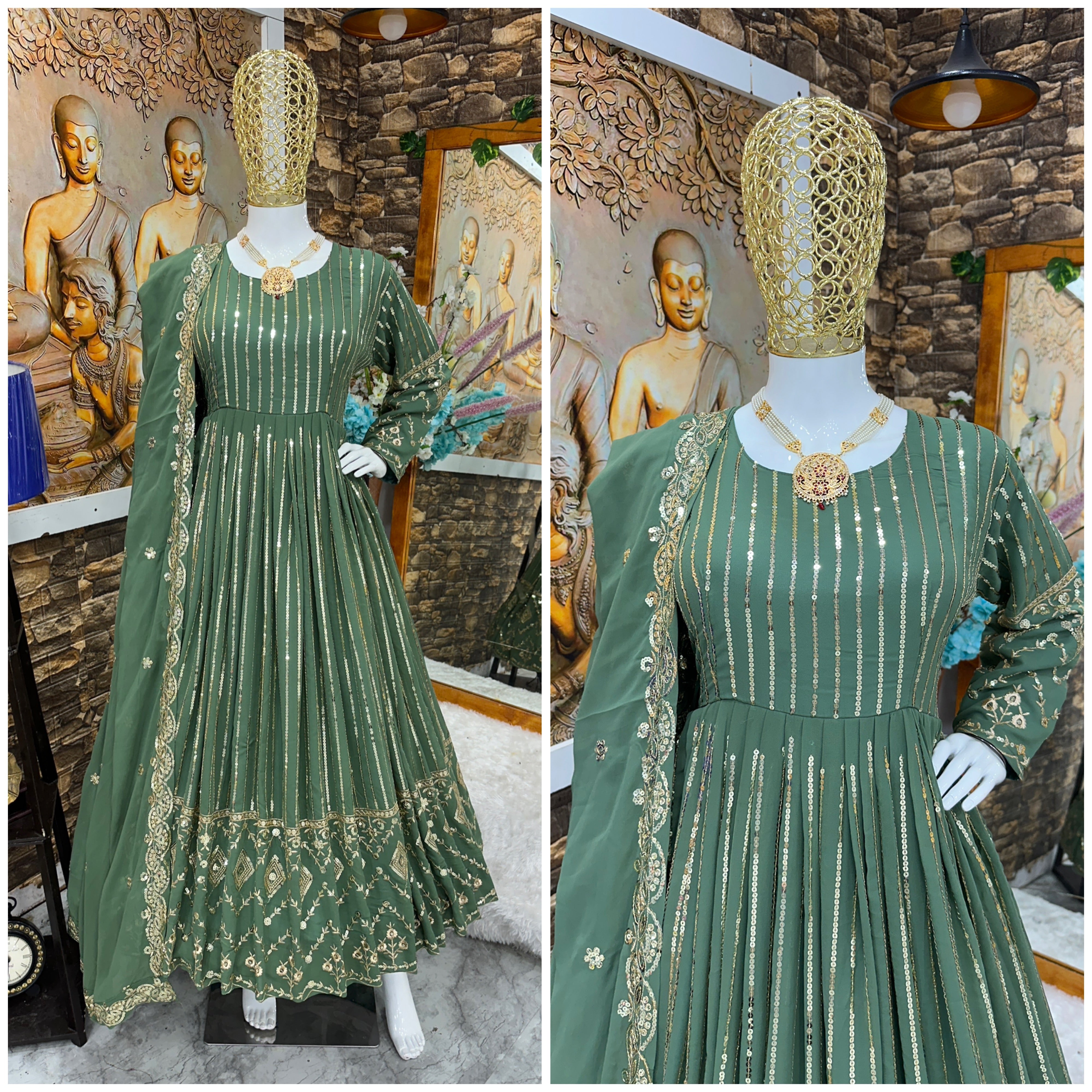 Beautiful Party Wear Gown Pent And Dupatta