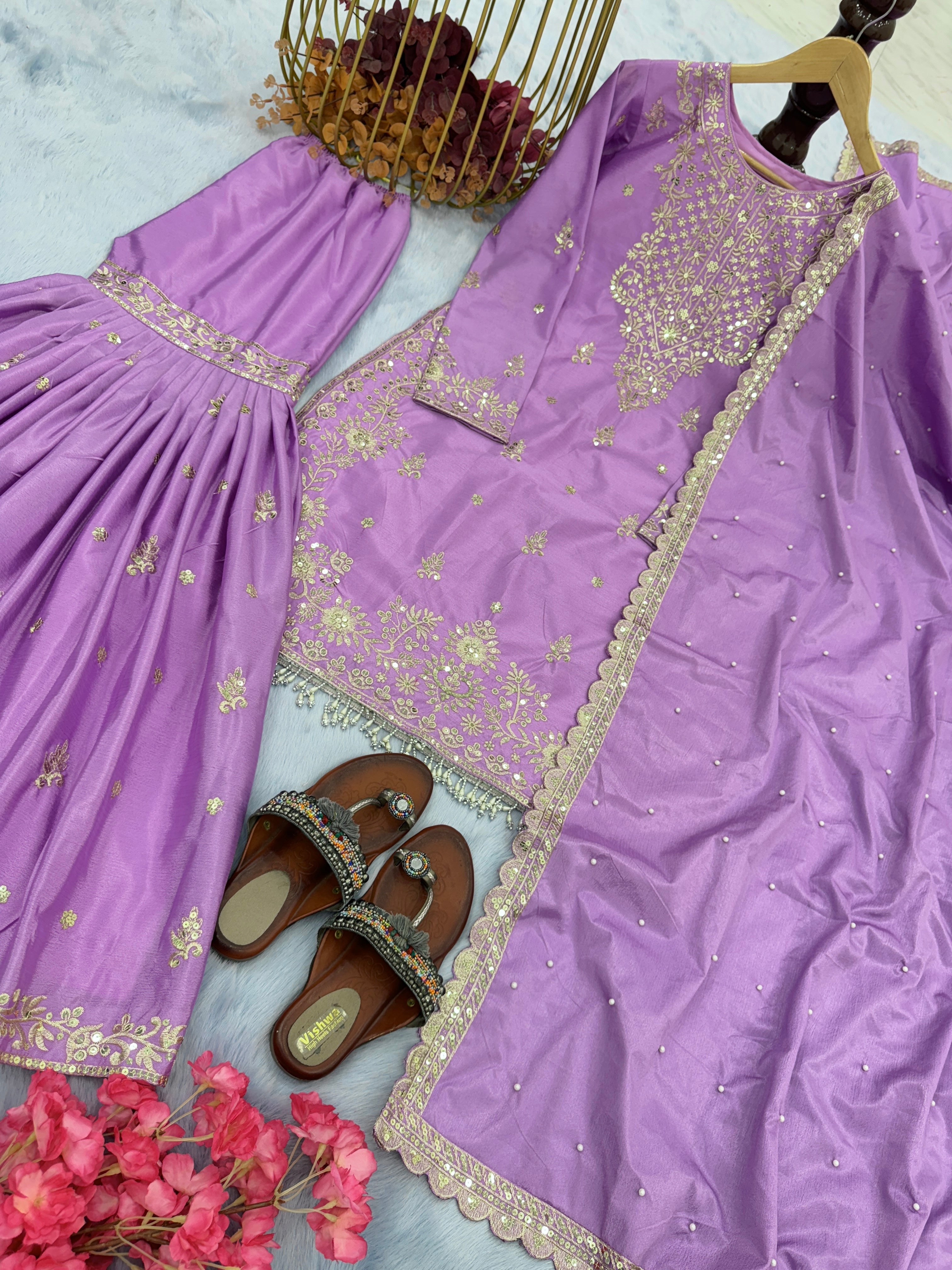 Designer Party Wear Look Top Plazzo & Fancy Dupatta