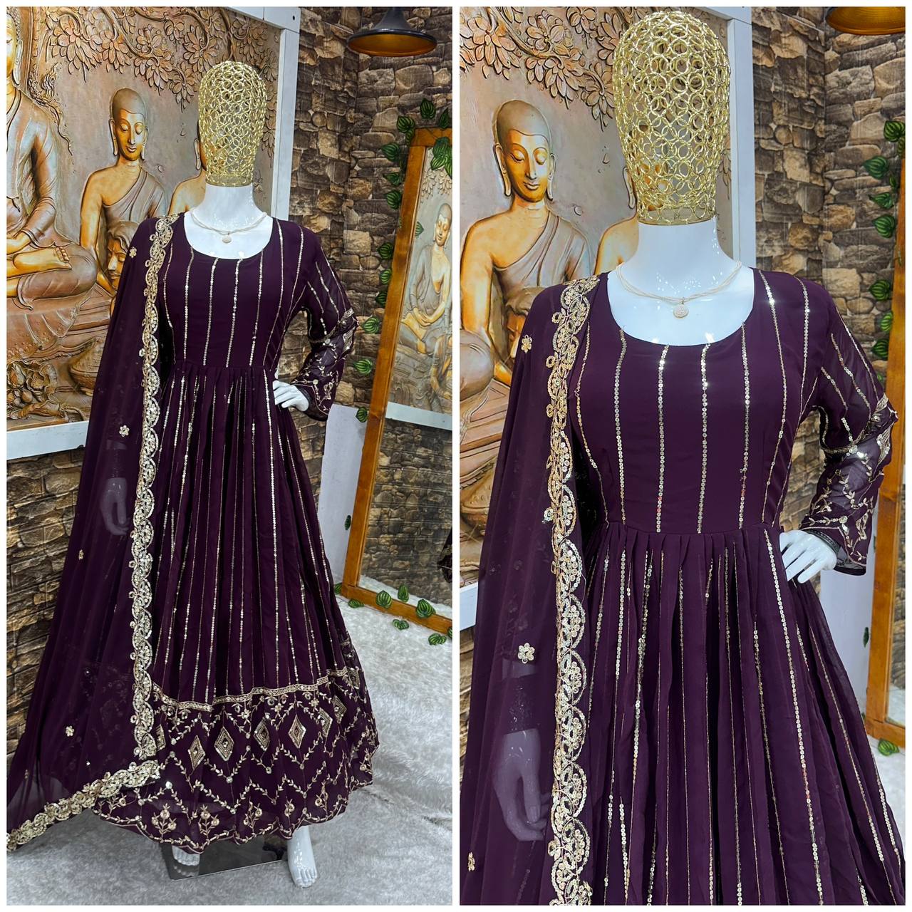 Beautiful Party Wear Gown Pent And Dupatta