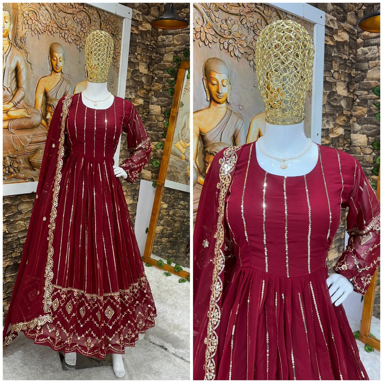 Beautiful Party Wear Gown Pent And Dupatta