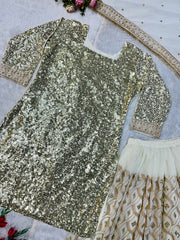 Beautiful Party Wear Top Plazzo And Dupatta With Embroidery Work