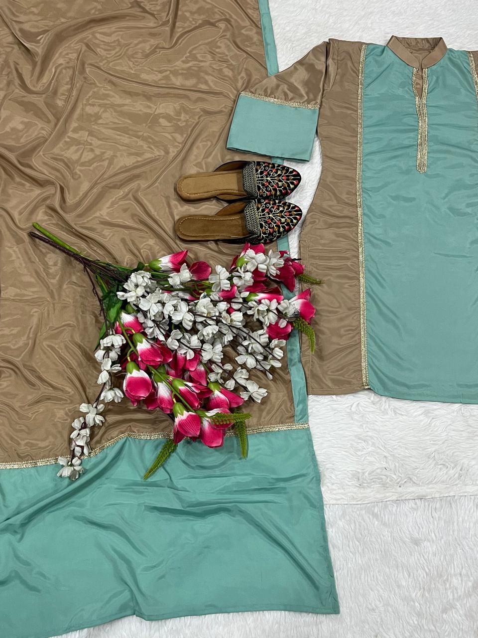 Party Wear Designer Top Plazzo And Dupatta