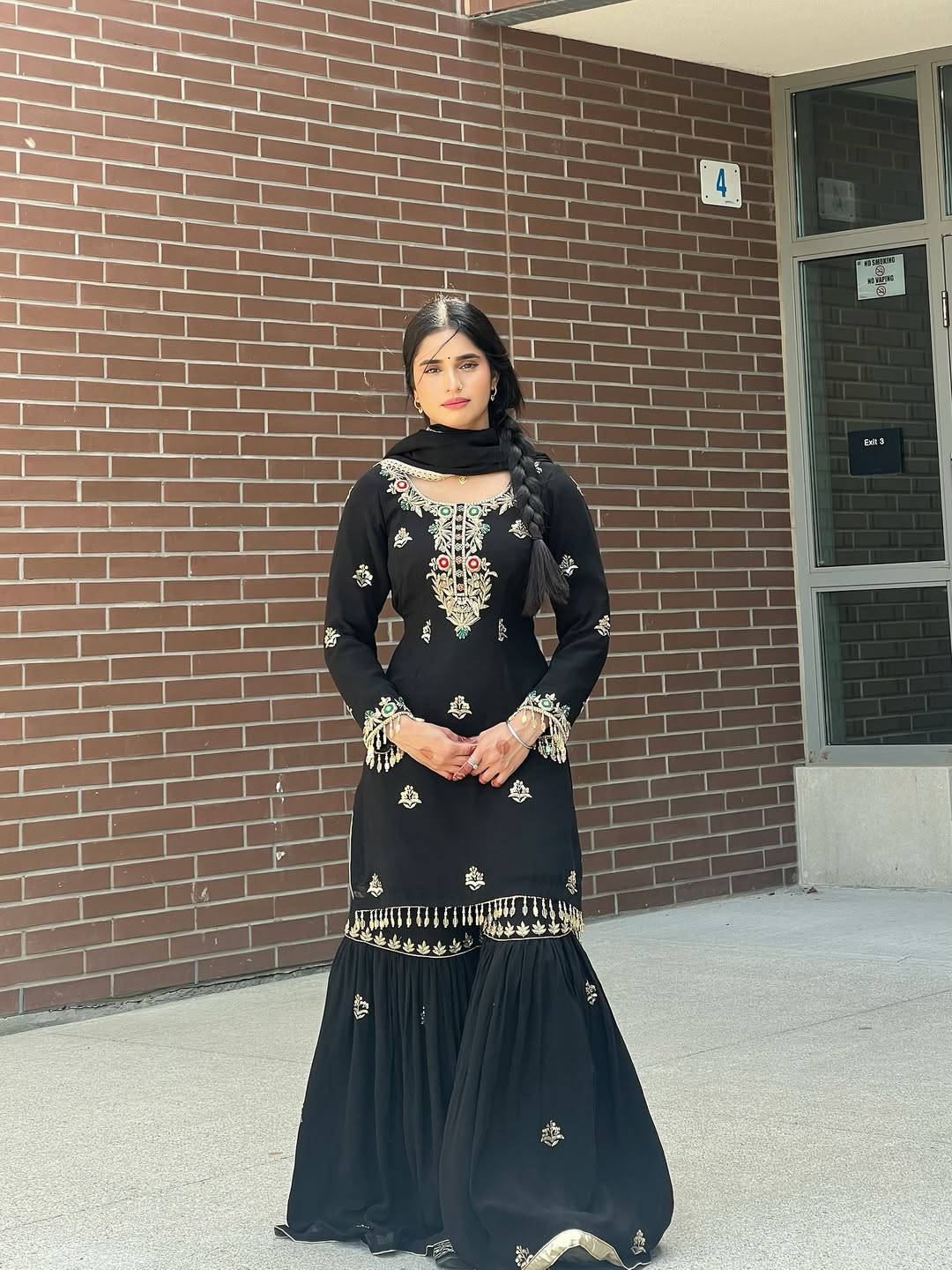 Designer Top-Sharara And Dupatta With Heavy Embroidery Sequence Work