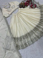 Designer Wedding Wear Lehenga Choli With Sequence Work With Diamond