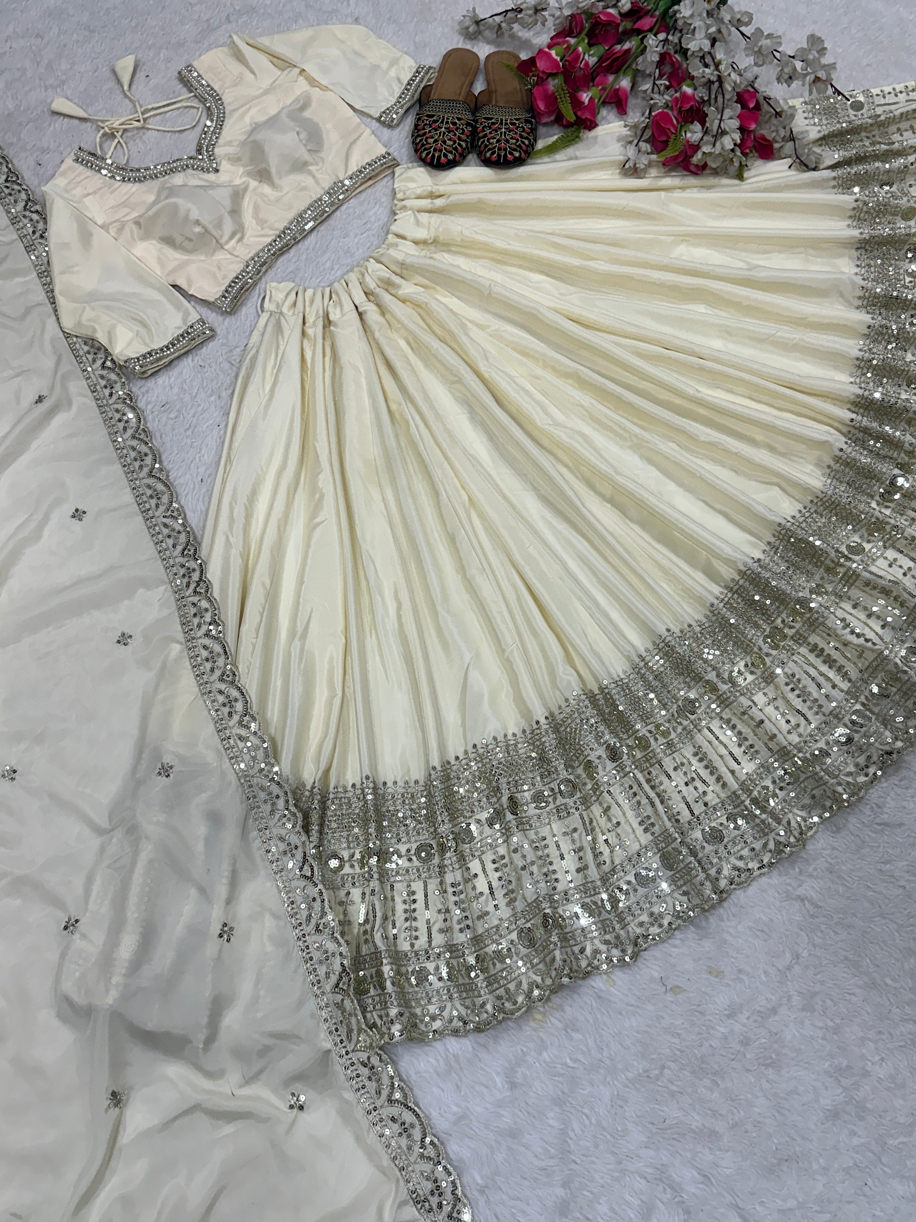 Designer Wedding Wear Lehenga Choli With Sequence Work With Diamond