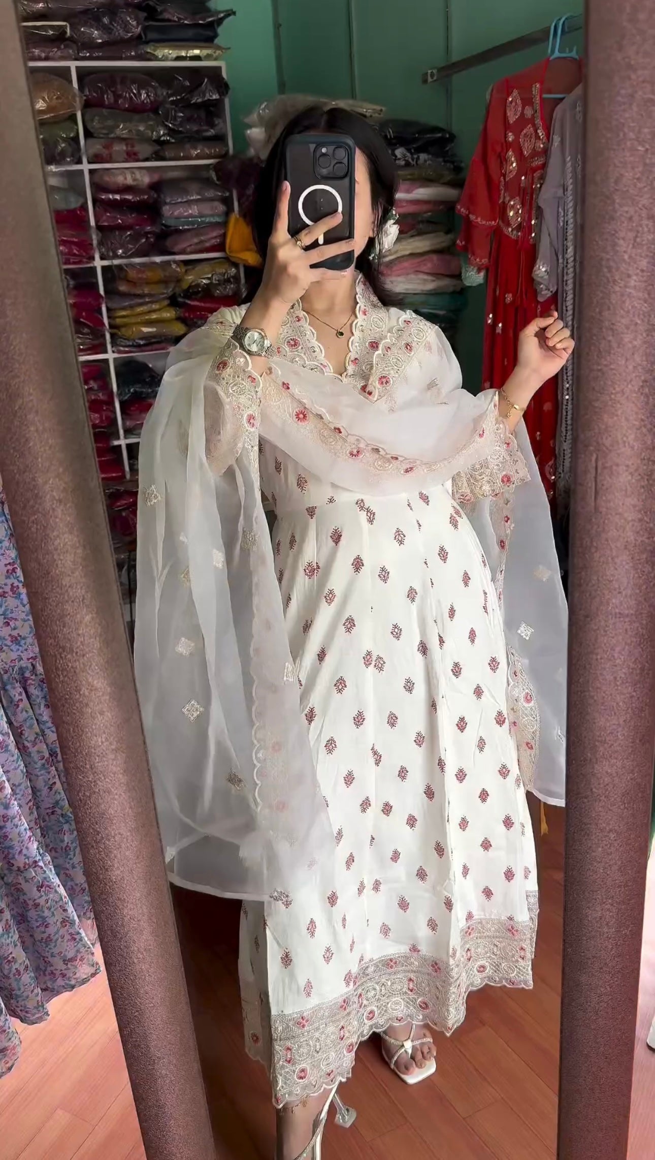 Beautiful Anarkali Gown, Dupatta & Bottom Set