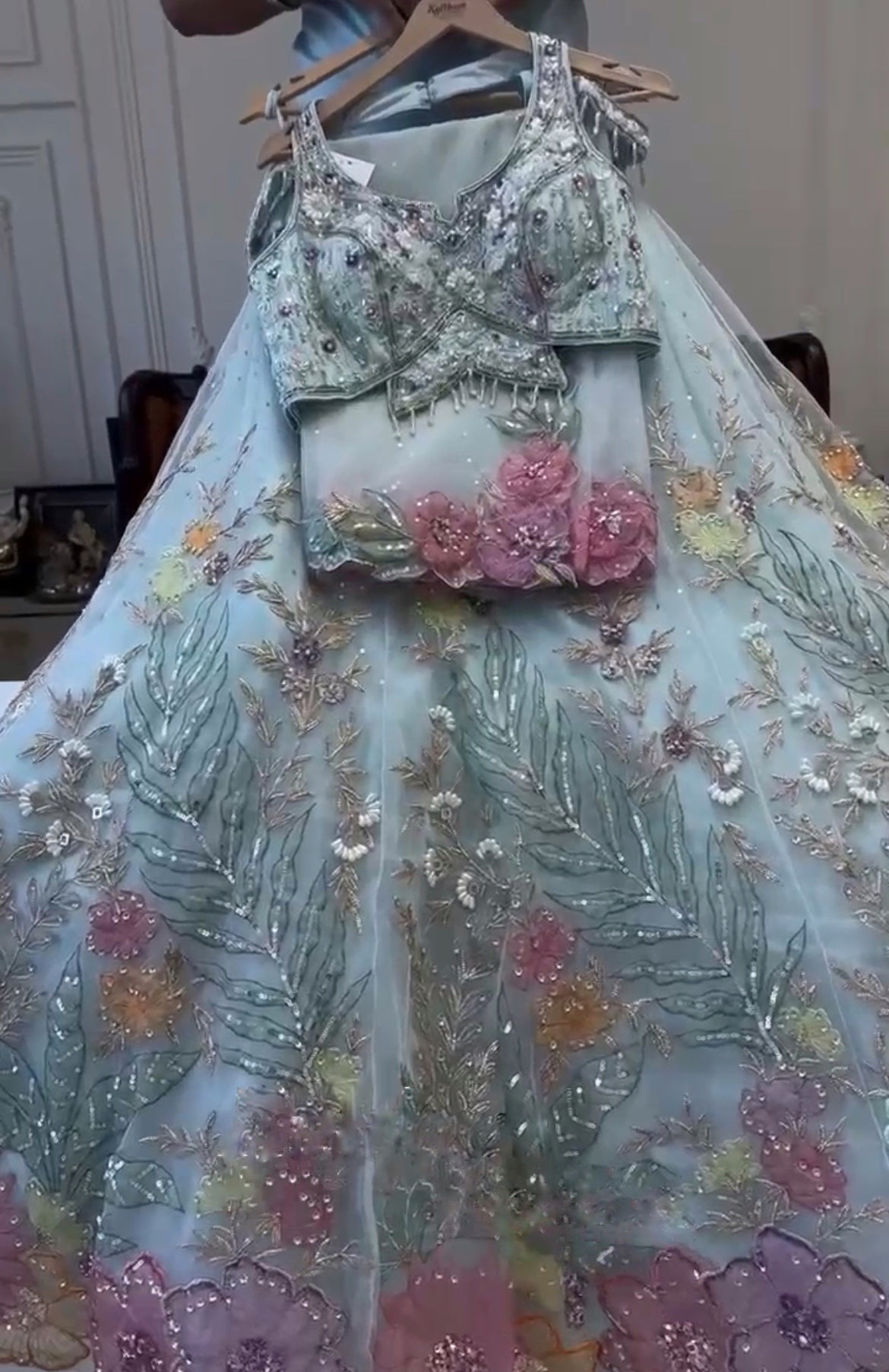 Fancy Party Wear Lehenga Choli With Embroidery Sequence Cut Work