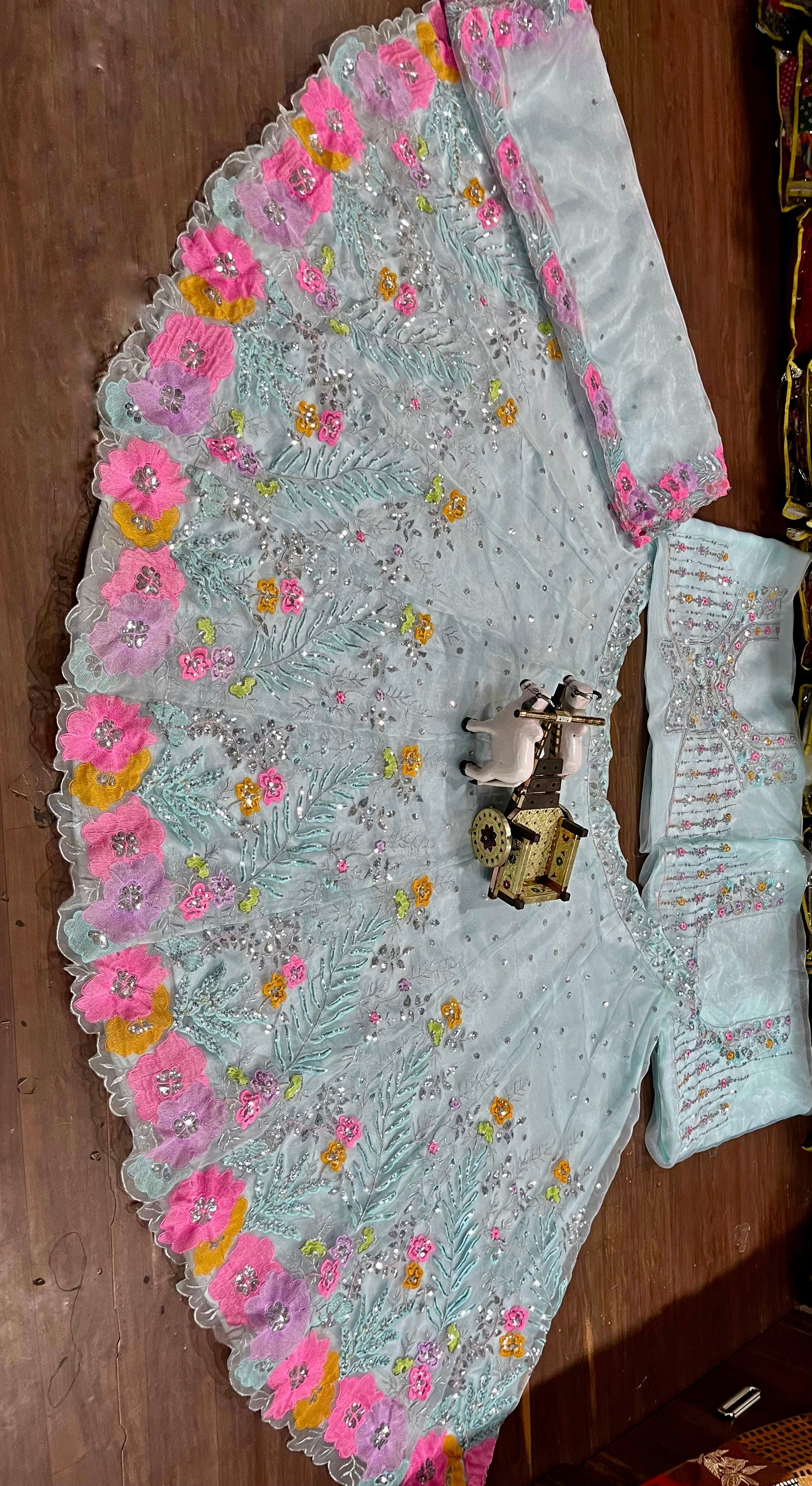 Fancy Party Wear Lehenga Choli With Embroidery Sequence Cut Work