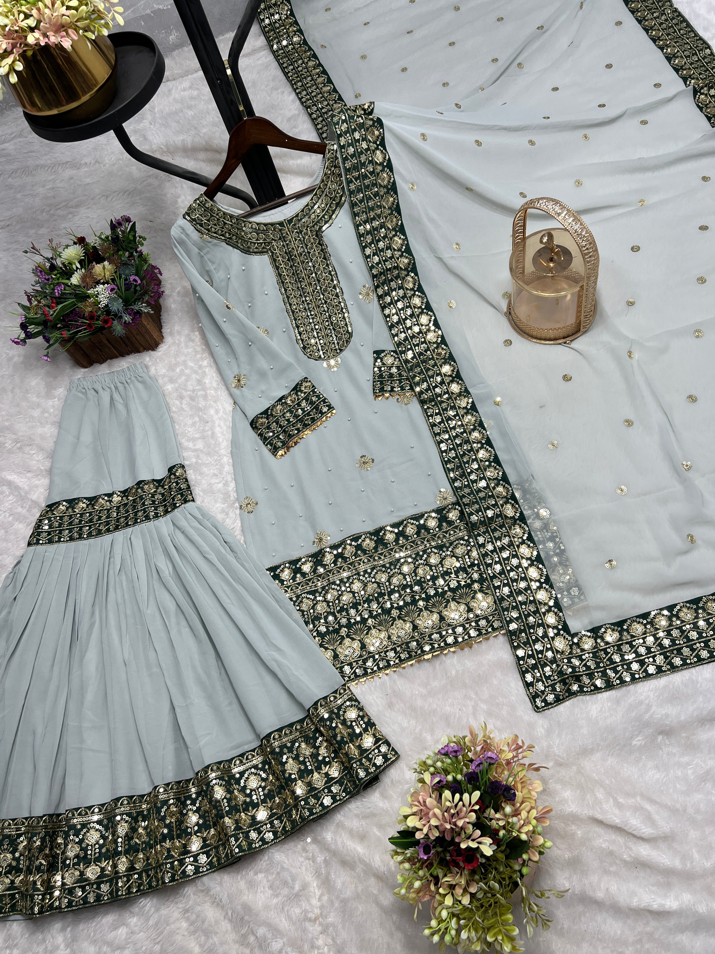 Party Wear Designer Top-Bottom And Beautiful Dupatta