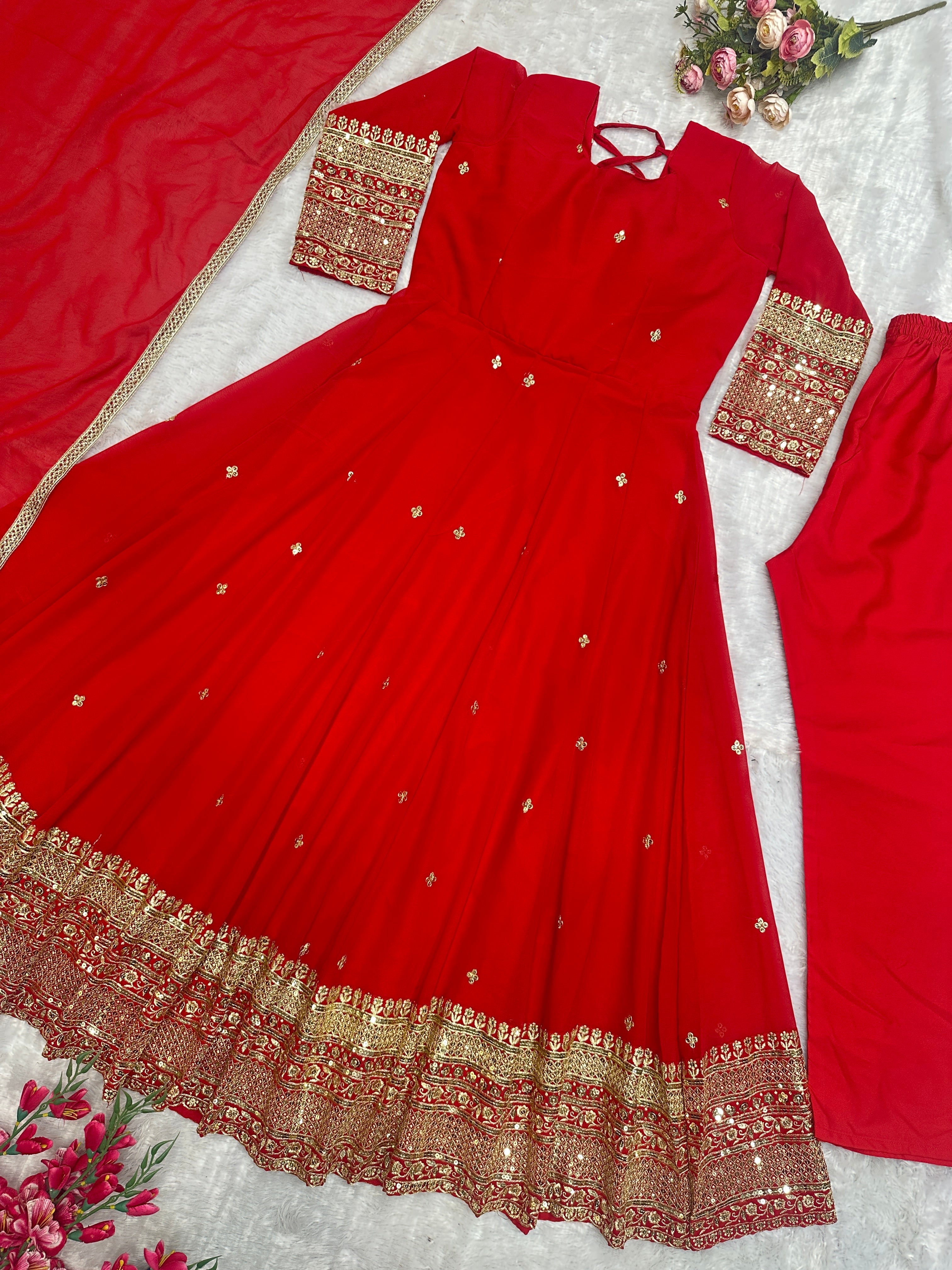 Designer Party Wear Look Gown With Pent And Embroidery Work