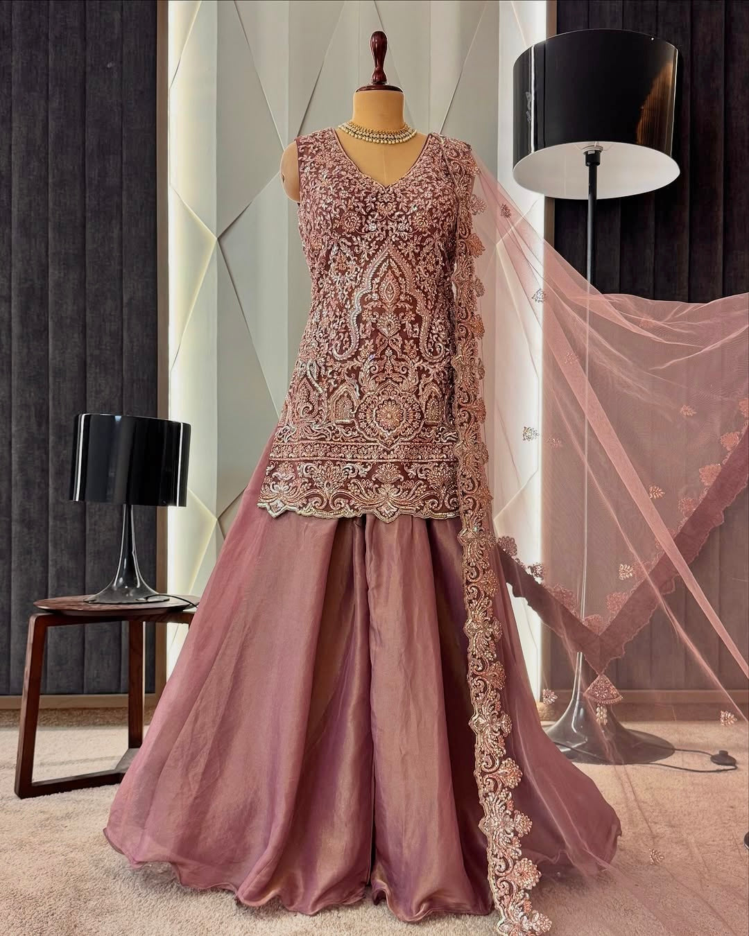 Designer Party Wear Top-Bottom And Beautiful Dupatta