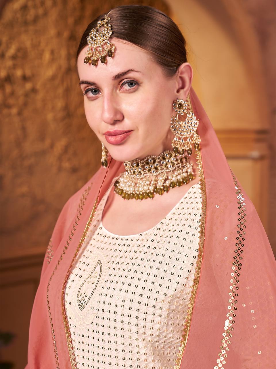 Party Wear Designer Top Bottom And Dupatta With Embroidery Work