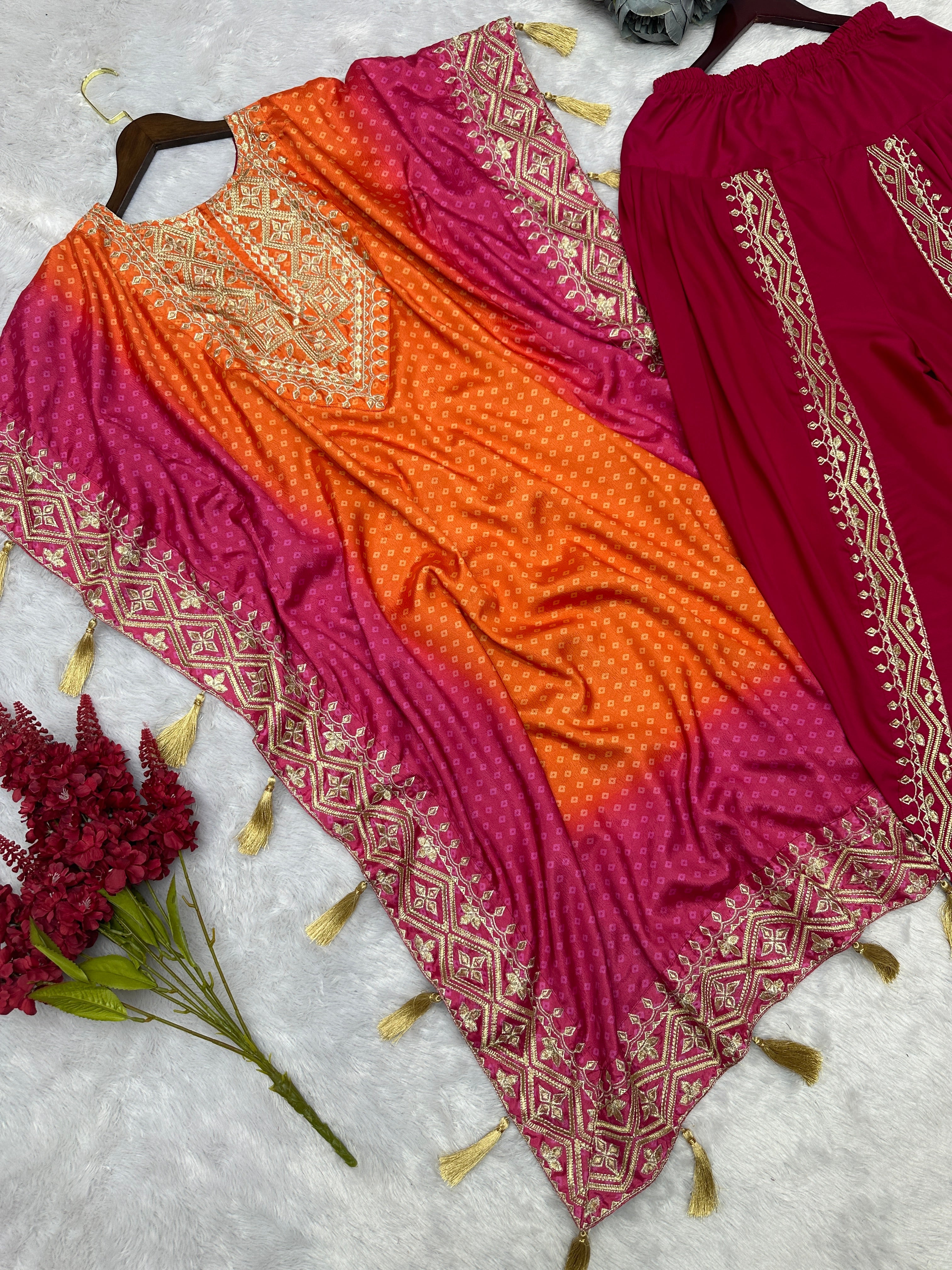 Designer Kaftan And Dhoti Embroidery And Digital Print Work