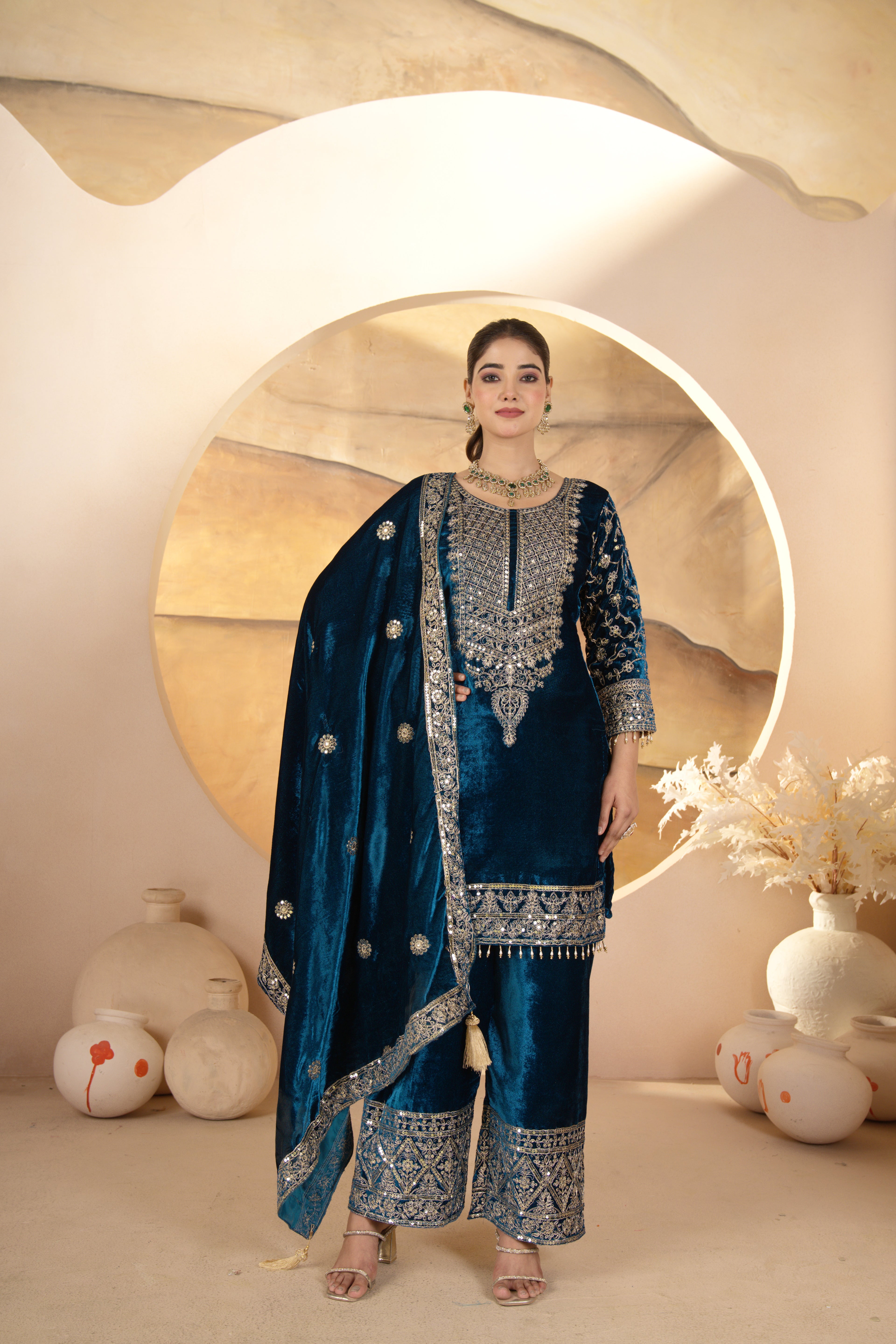 Party Wear Designer Suit Pent And Beautiful Dupatta