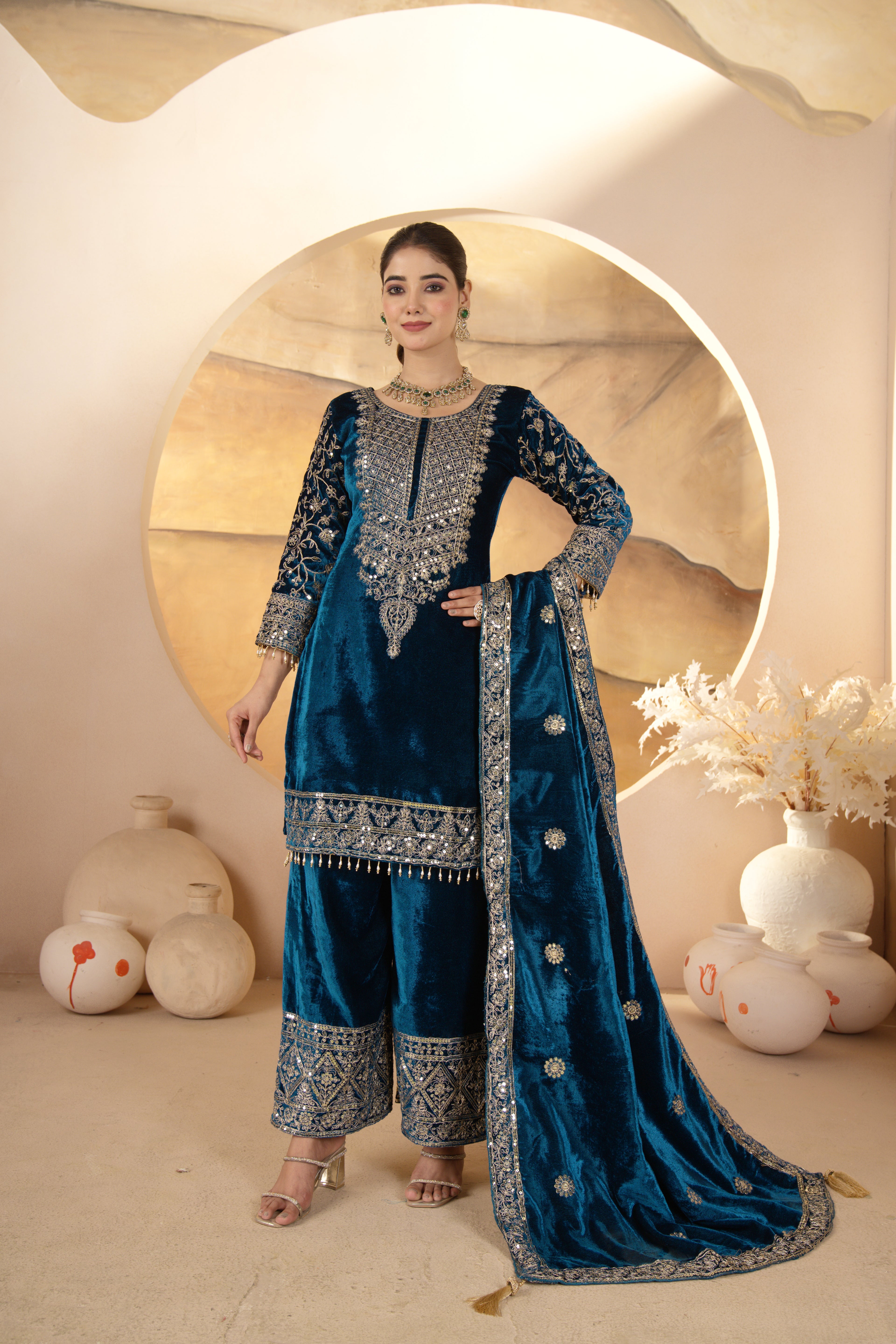 Party Wear Designer Suit Pent And Beautiful Dupatta