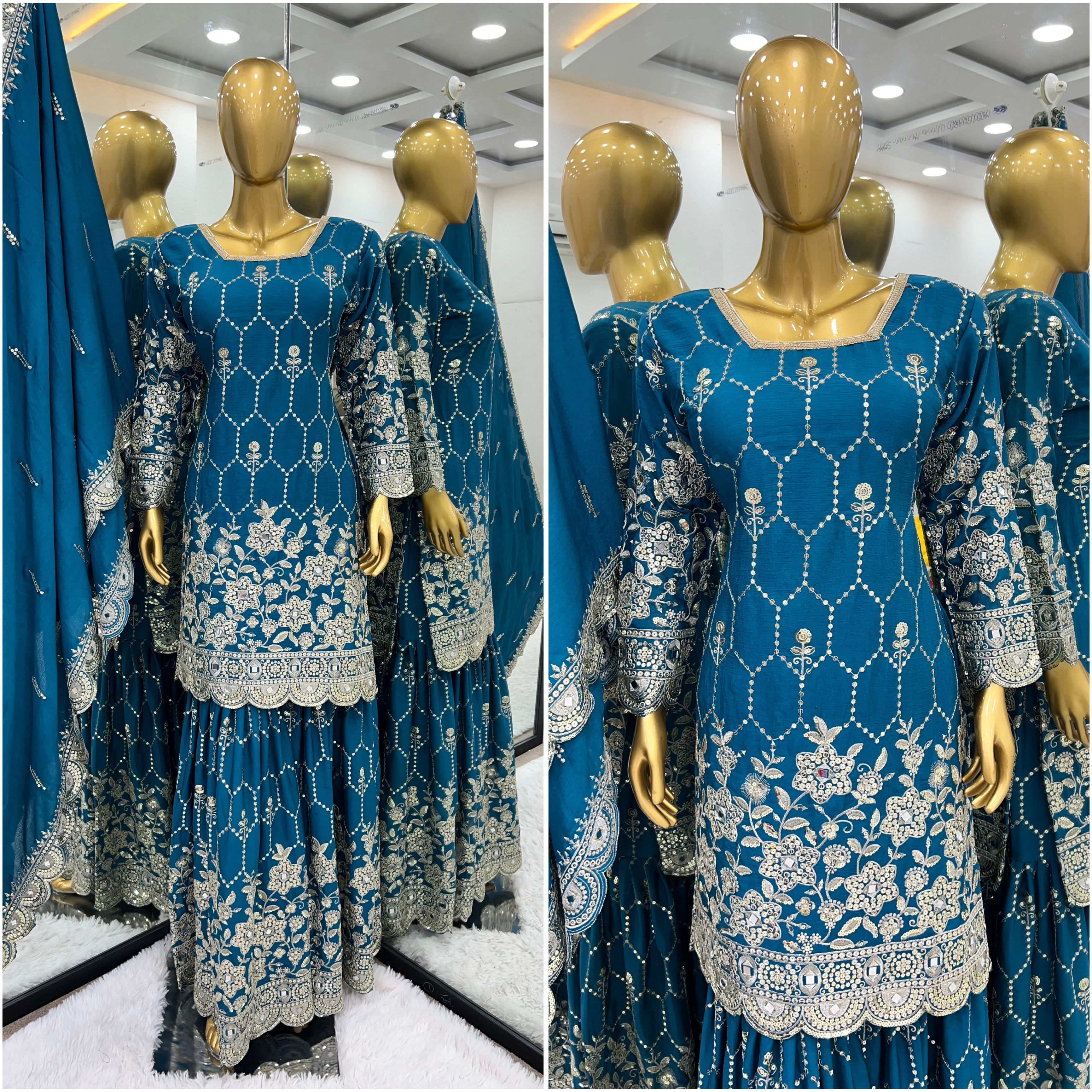 Beautiful Party Wear Top-Bottom And Dupatta