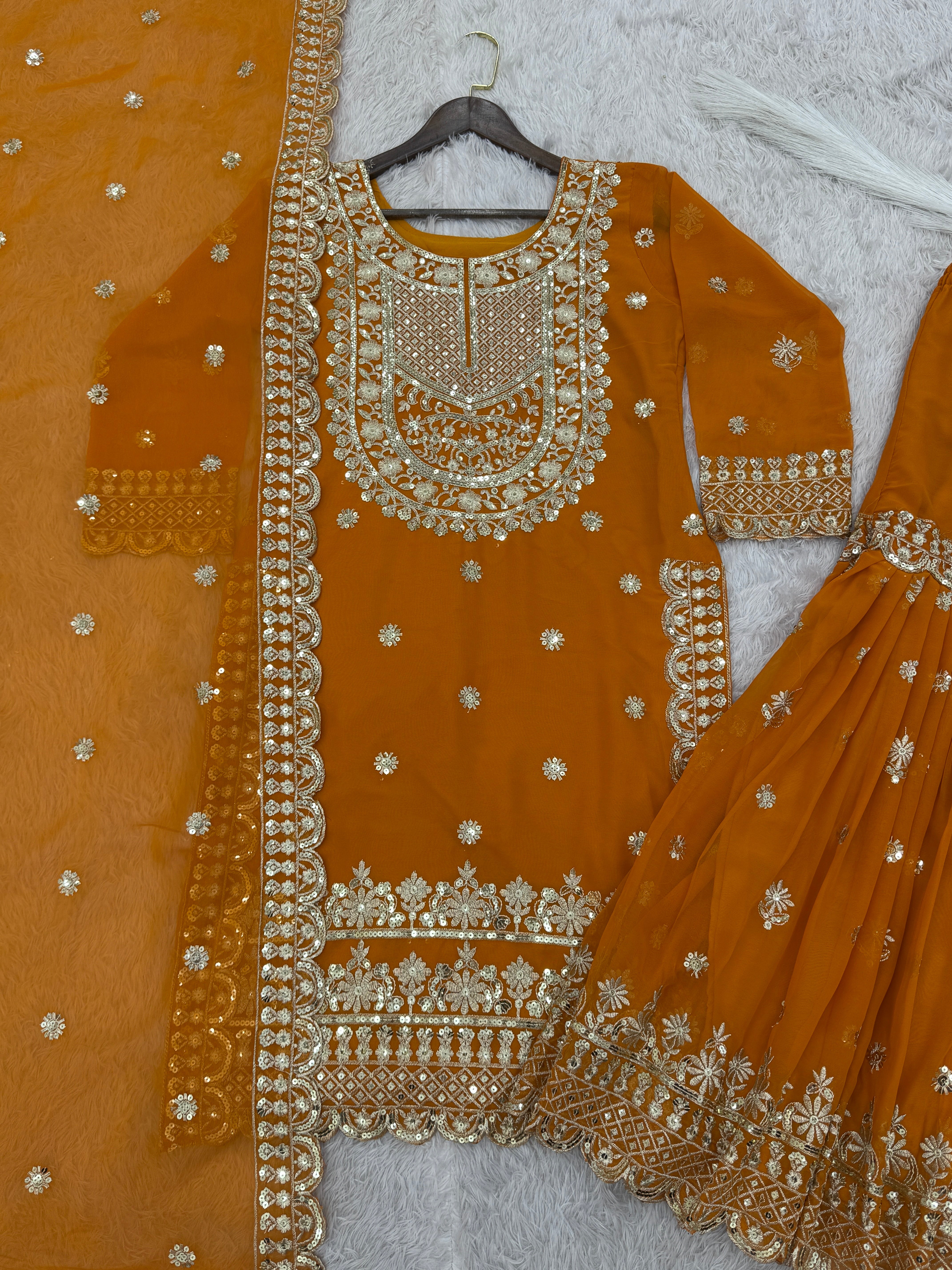 Party Wear Designer Top Bottom And Beautiful Dupatta