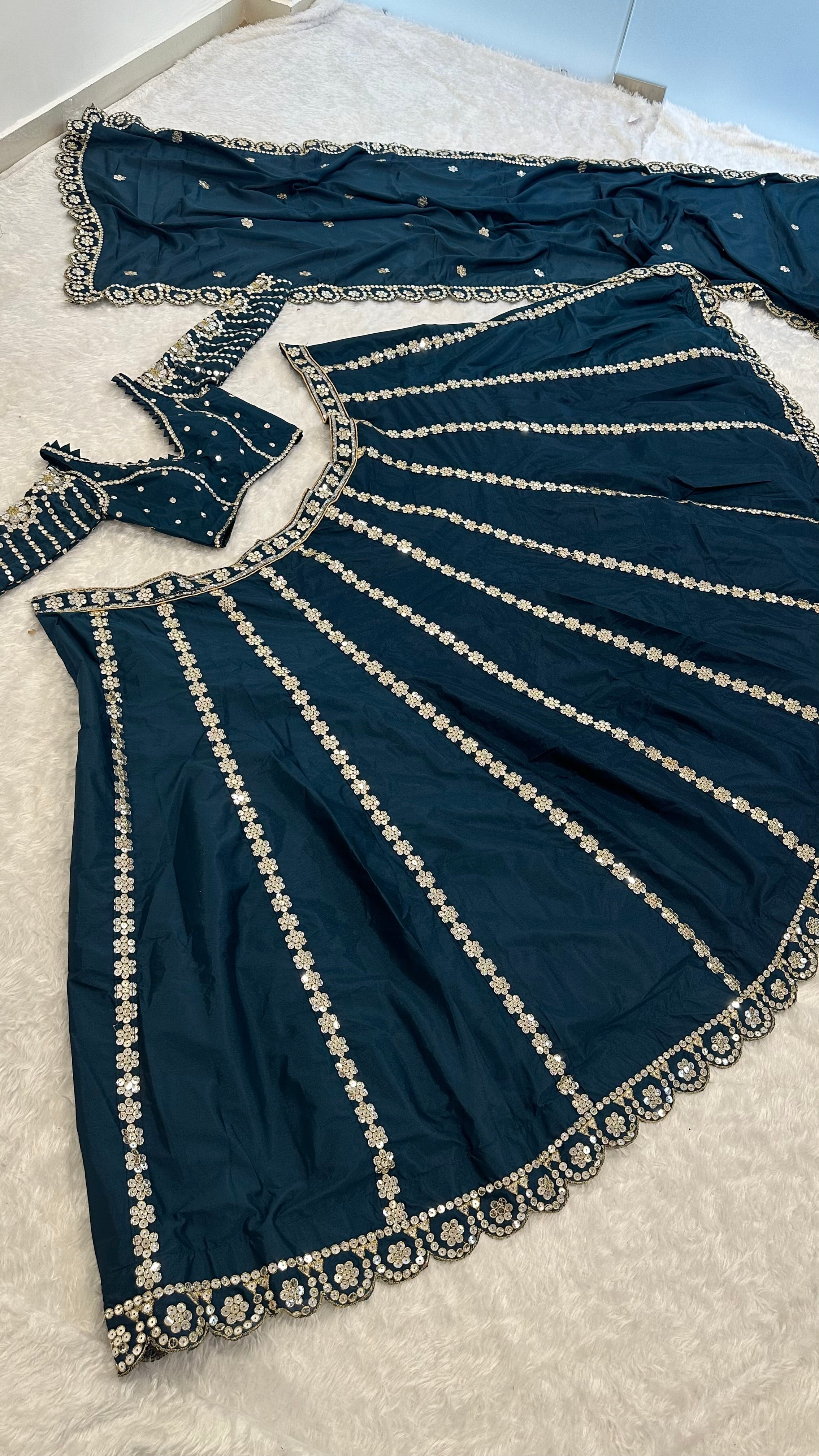 Party Wear Lehenga Choli With Sequence & Zari Work