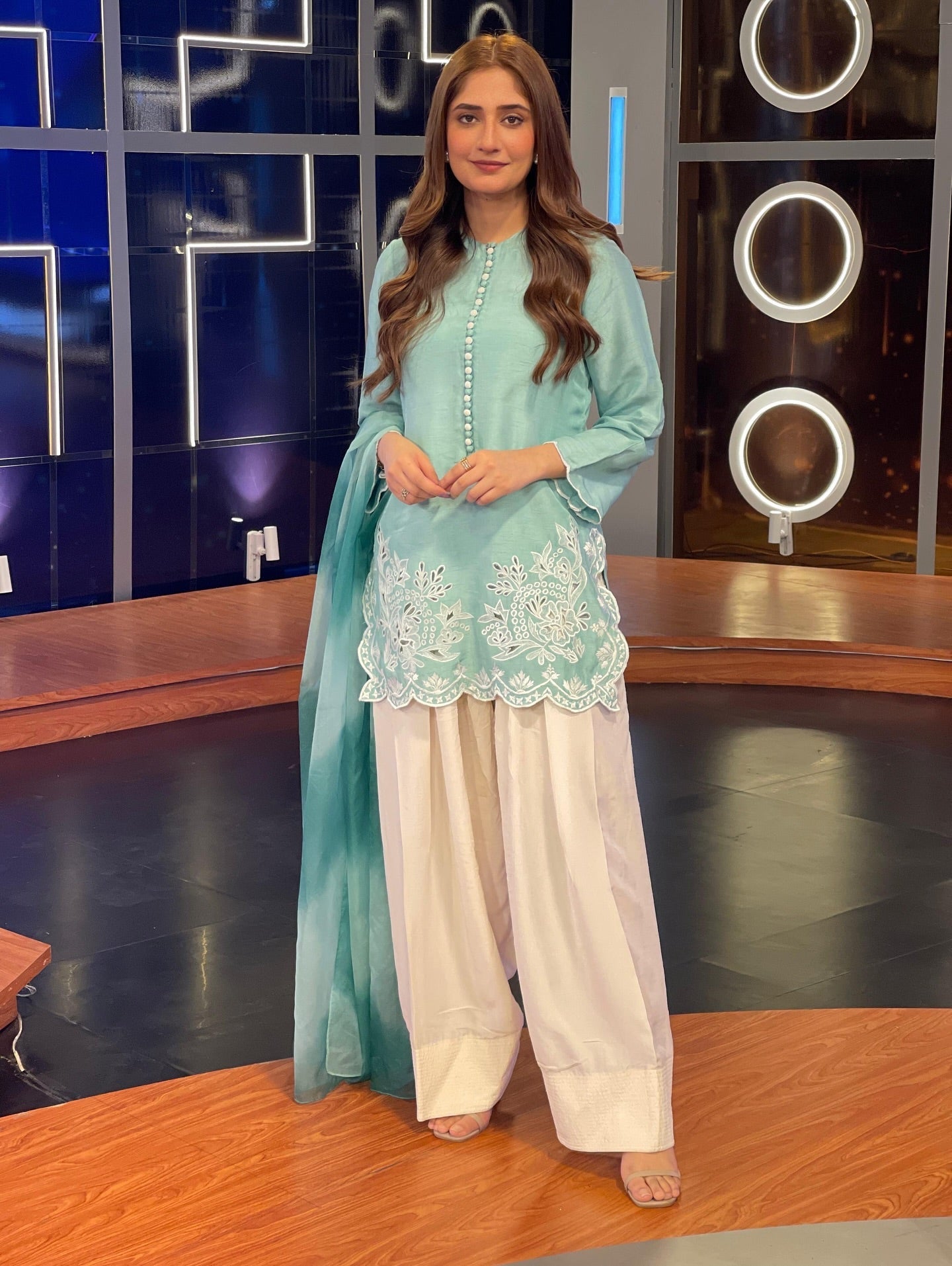 Designer Top-Bottom And Dupatta With Embroidery Work