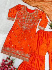 Designer Party Wear Top Bottom With Dupatta