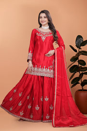 Party Wear Designer Top Bottom And Dupatta