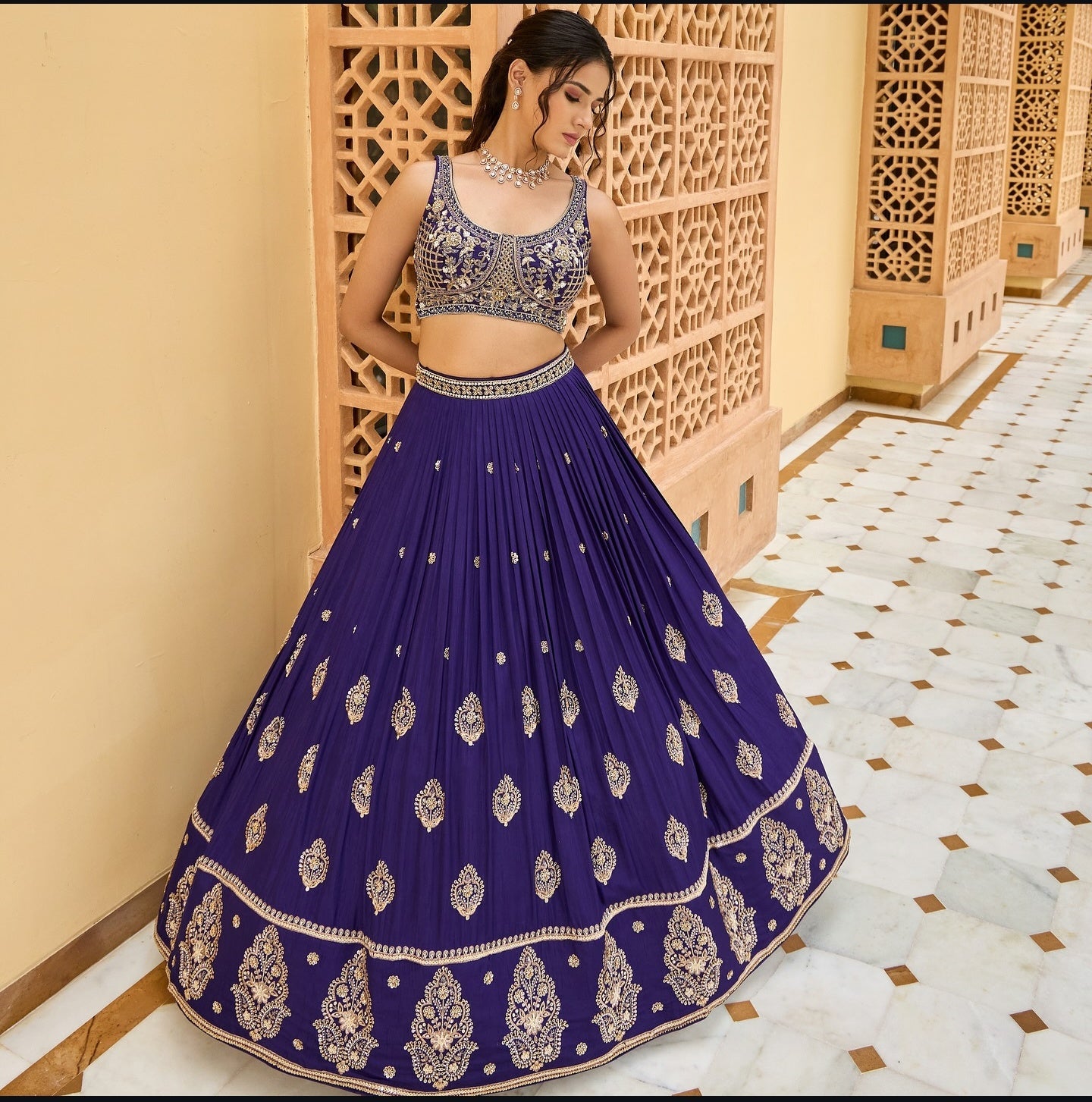 Wedding Wear Beautiful Lehenga Choli With Embroidery Sequence Work