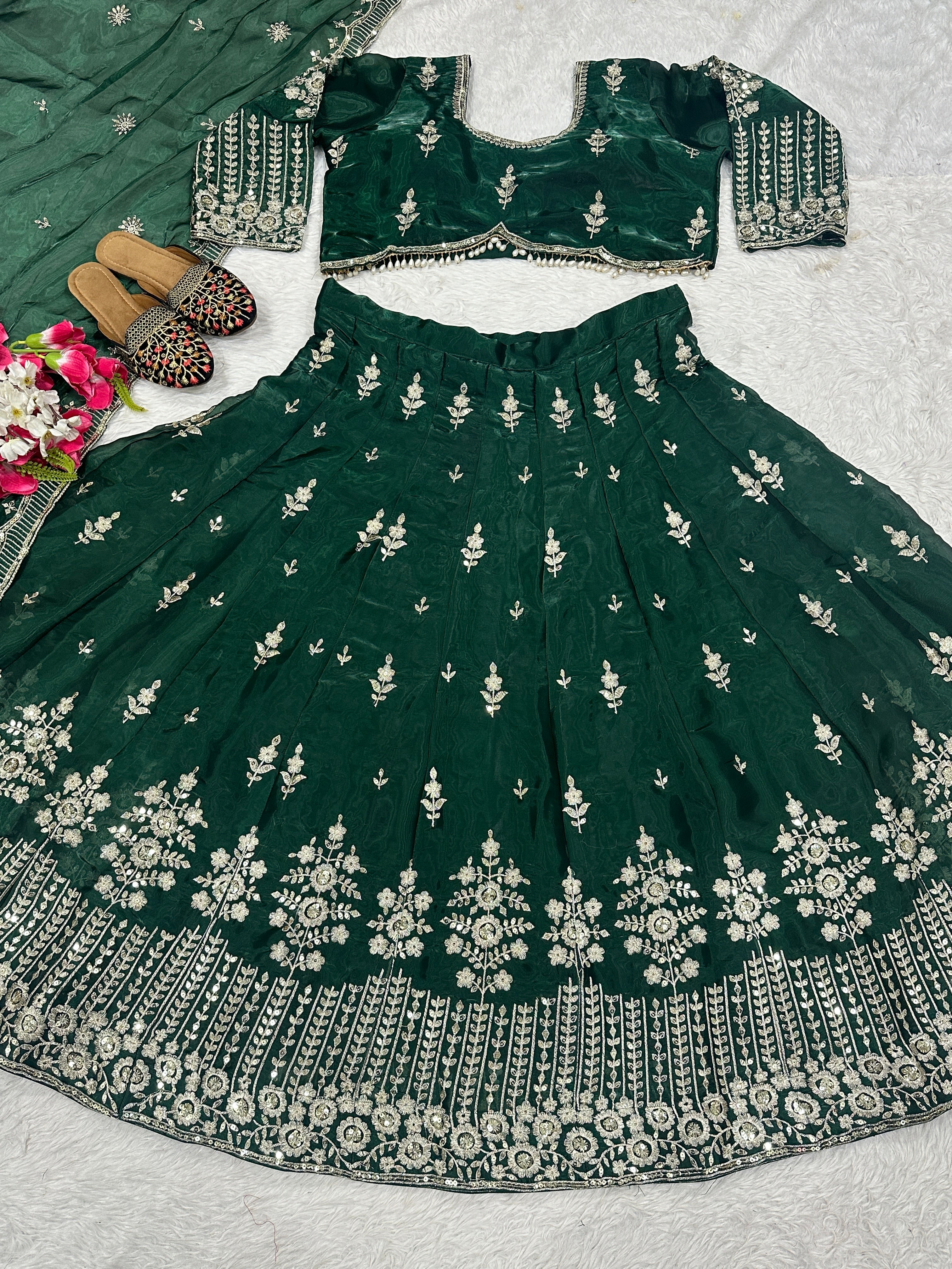 Beautiful Wedding Wear Lehenga Choli With Embroidery Sequence Work