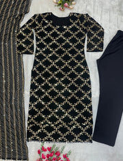 Party Wear Top Bottom And Dupatta With Embroidery Work