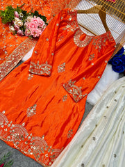 Party Wear Designer Top And Plazzo With Fancy Dupatta