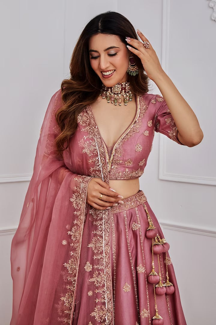 Party Wear Designer Lehenga Choli With Sequence & Zari Work