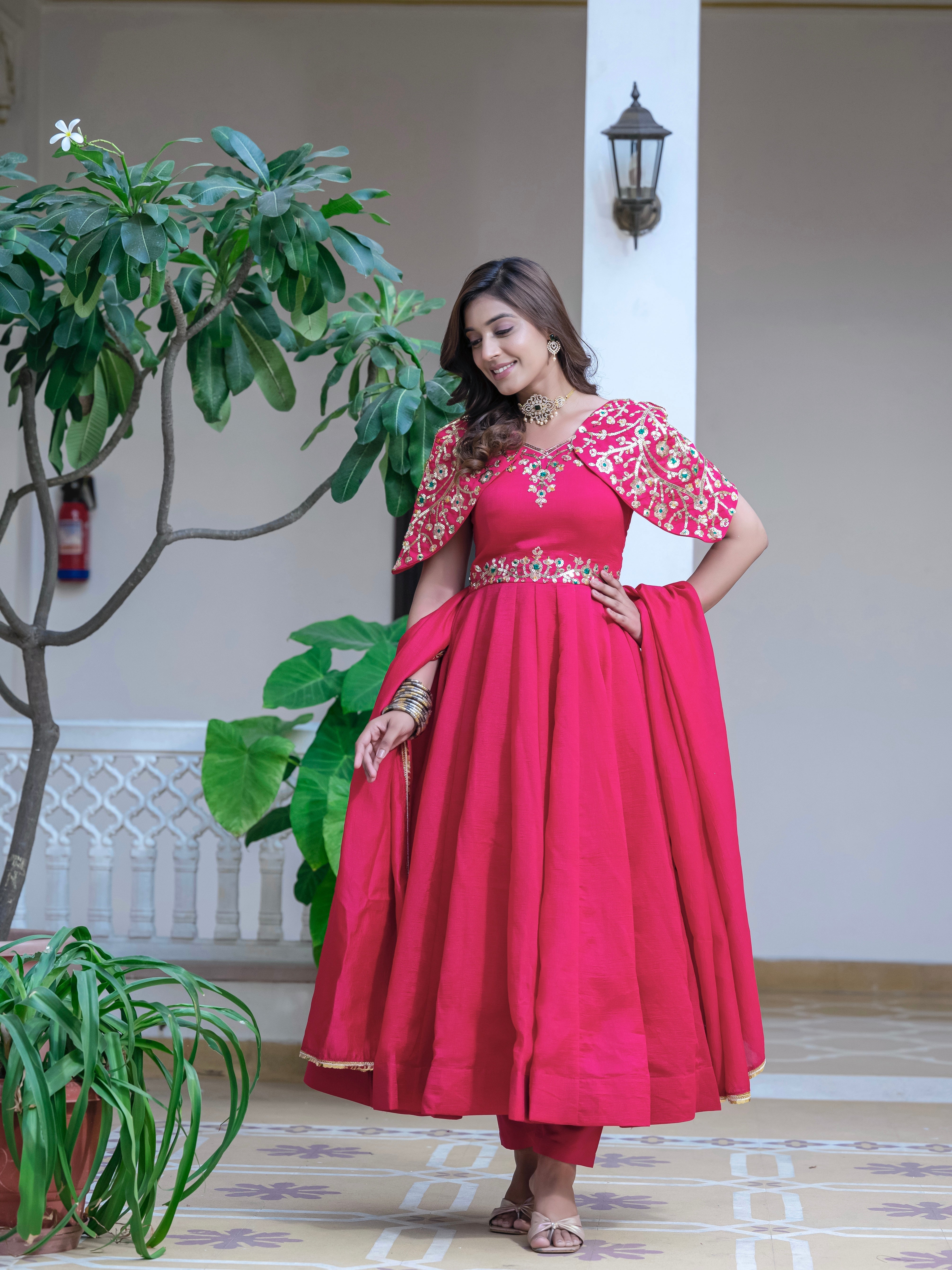 Party Wear Beautiful Gown Pent And Dupatta