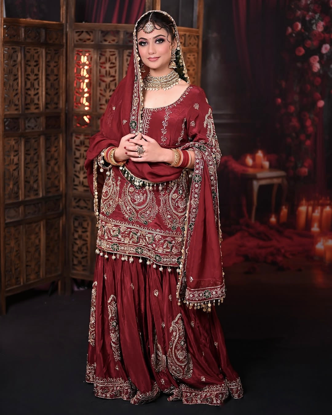 Designer Party Wear Look Top Plazzo & Dupatta Set